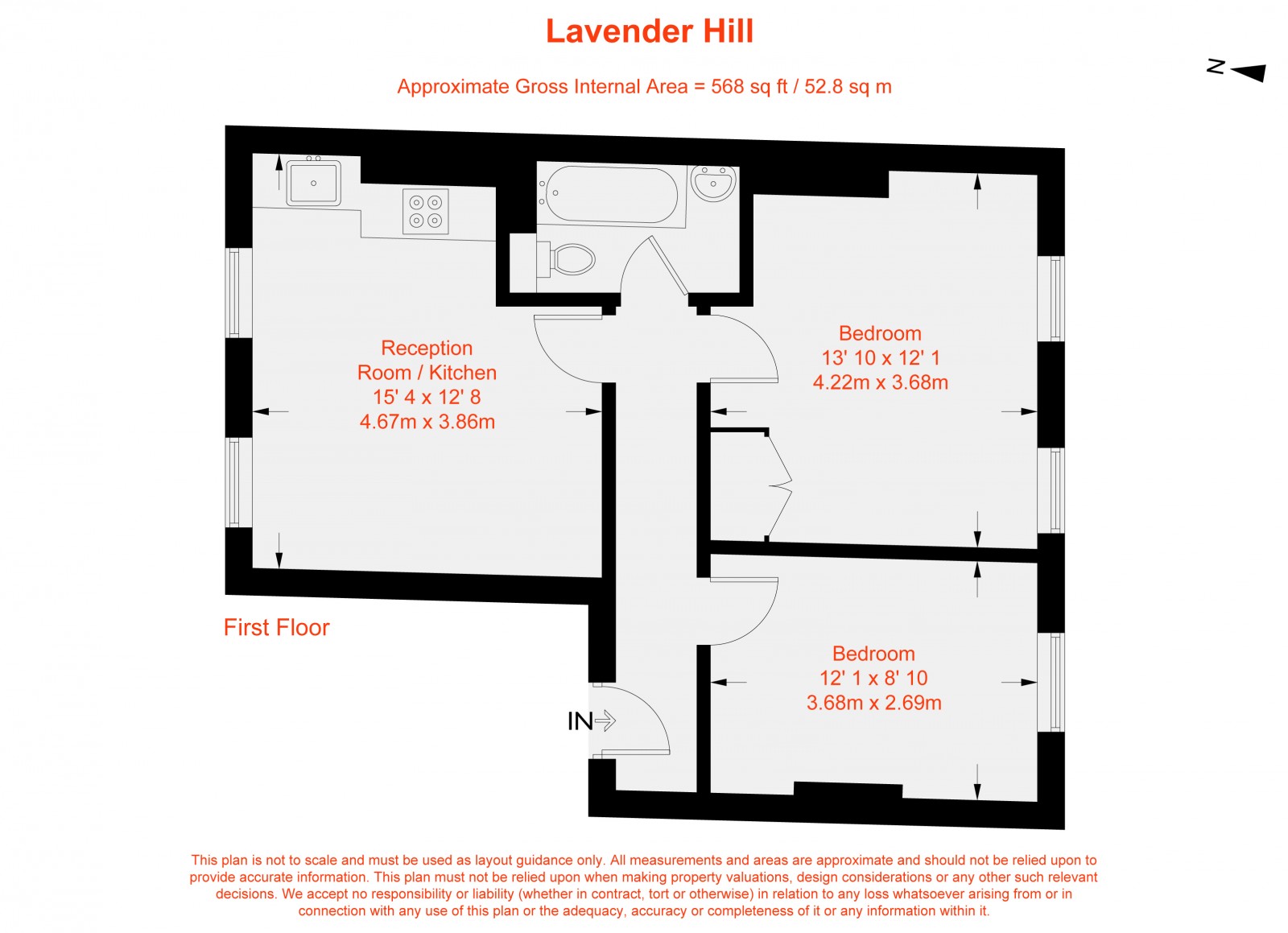 Floorplan for Lavender Hill, London, SW11