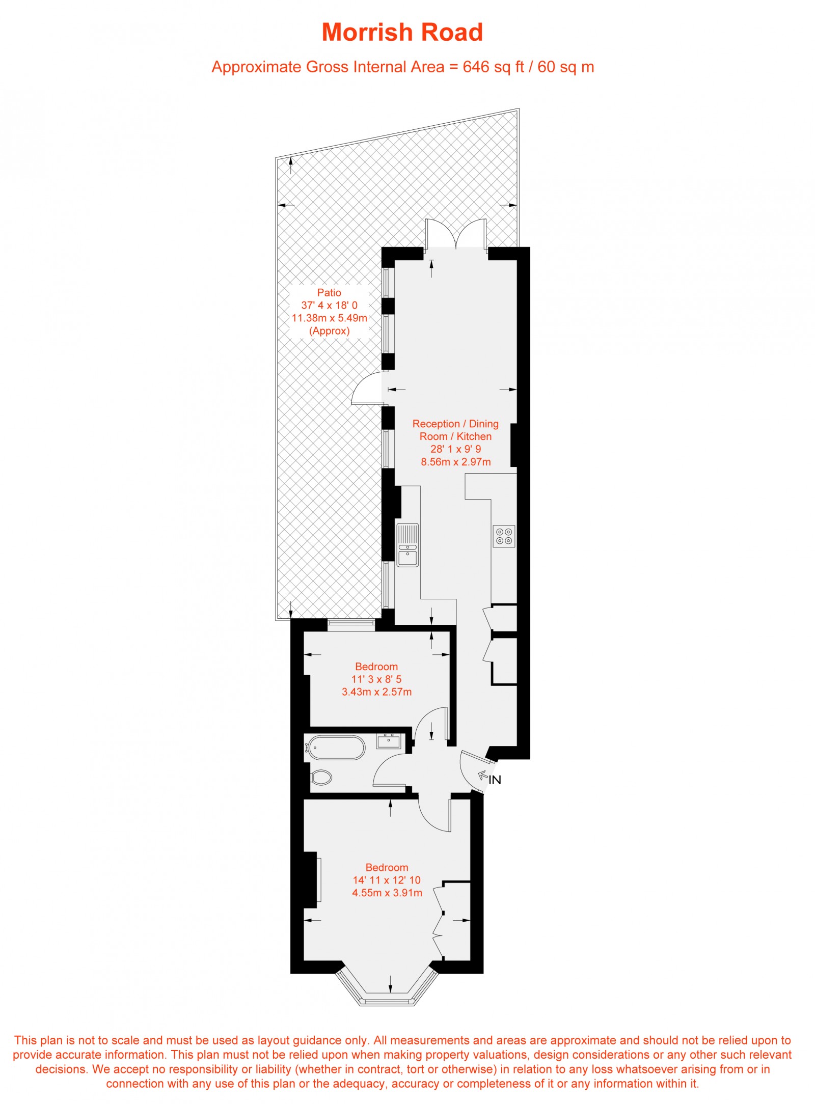Floorplan for Morrish Road, London, SW2