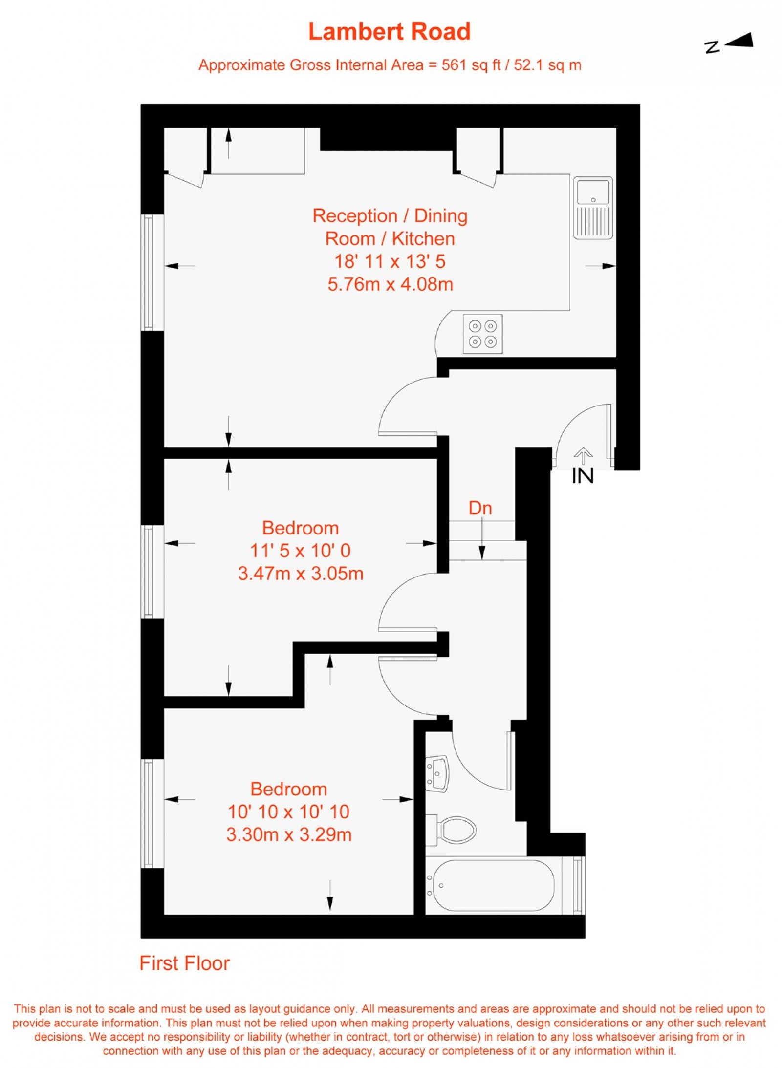 Floorplan for Lambert Road, Brixton, SW2
