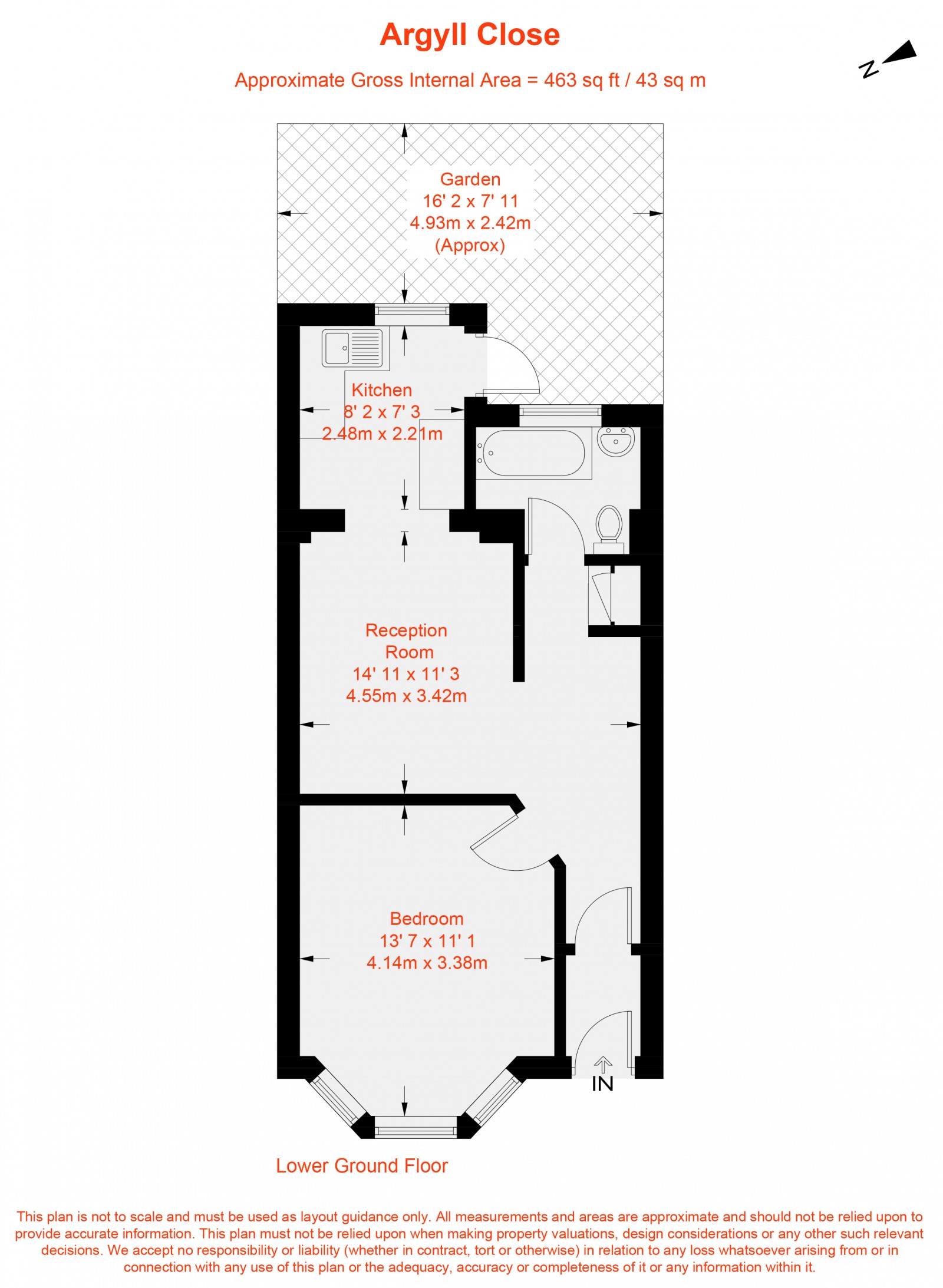 Floorplan for Argyll Close, London, SW9