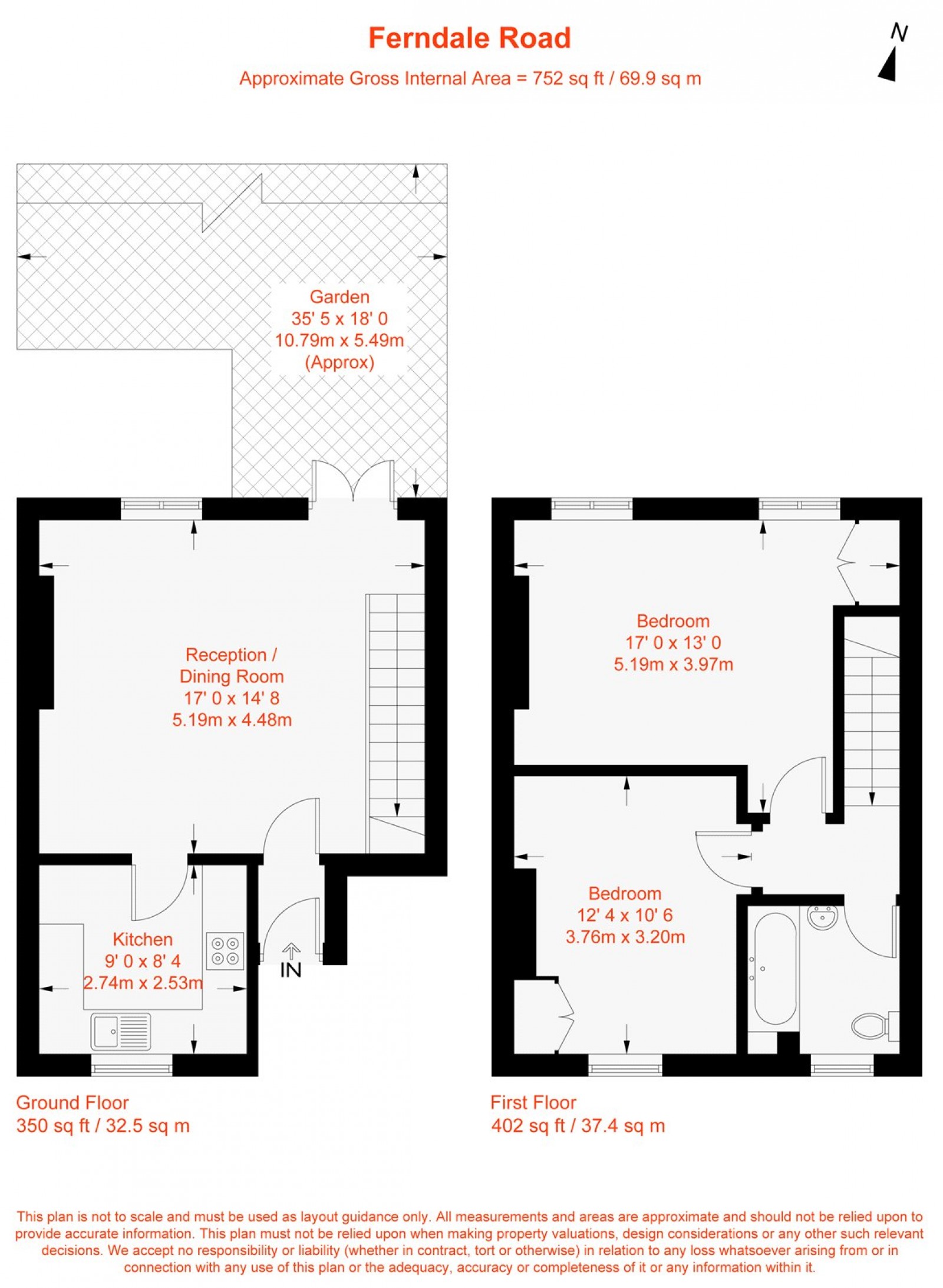 Floorplan for Ferndale Road, London, SW4