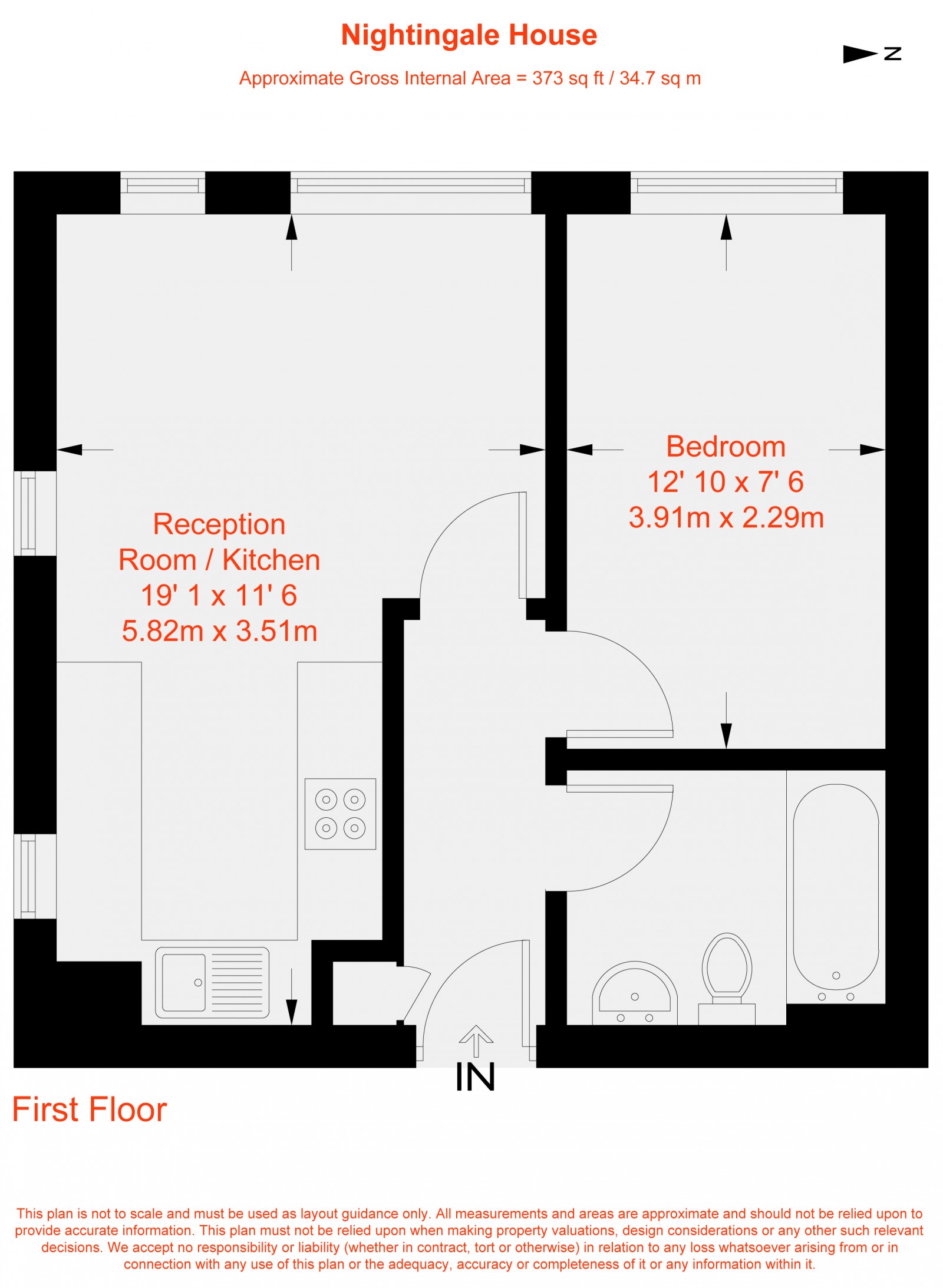 Floorplan for Hillyard Street, London, SW9
