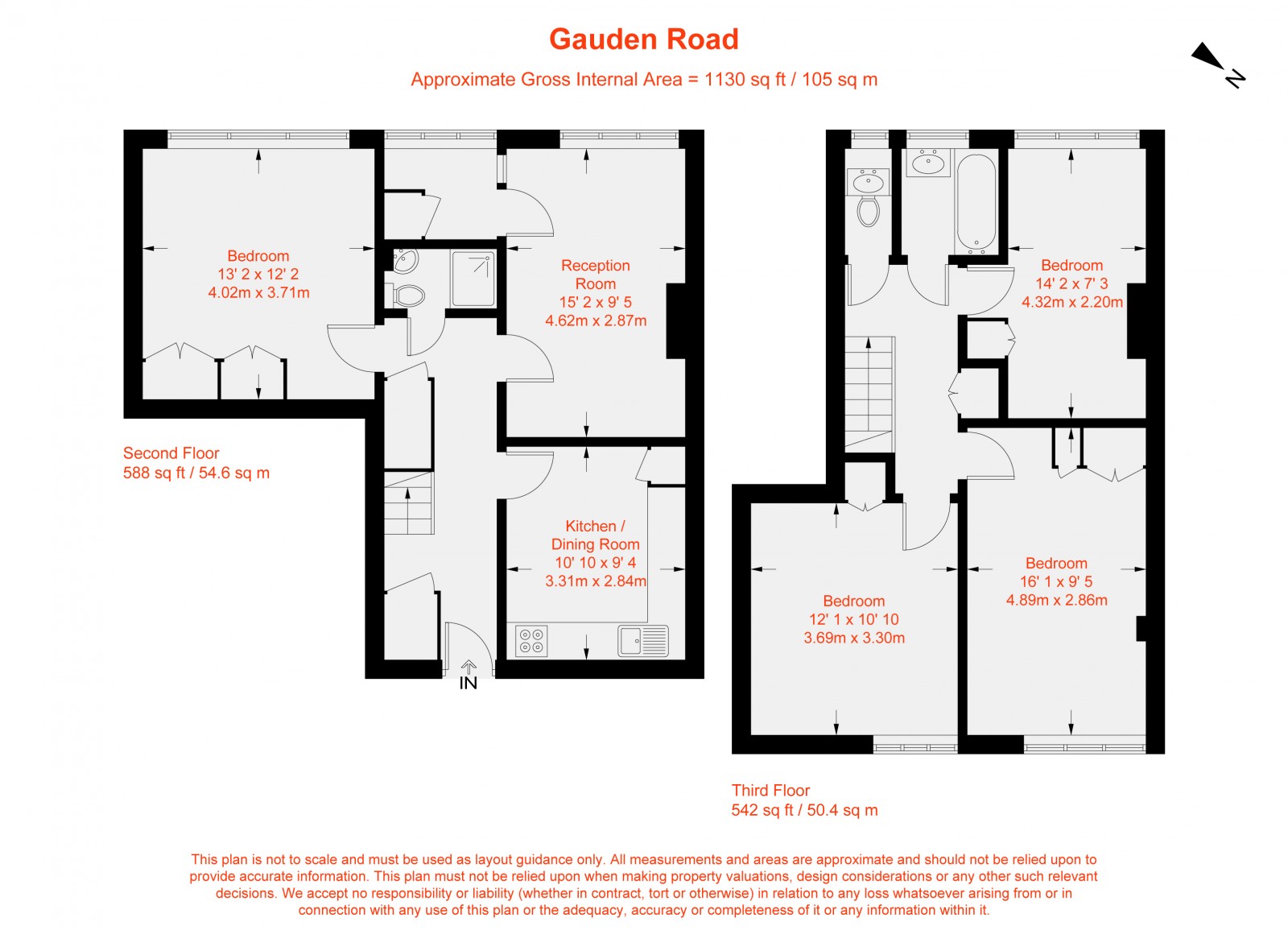 Floorplan for Gauden Road, London, SW4