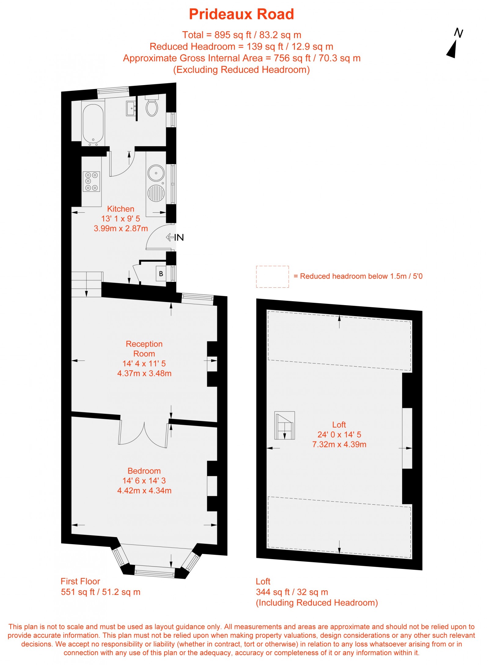 Floorplan for Prideaux Road, LONDON, SW9