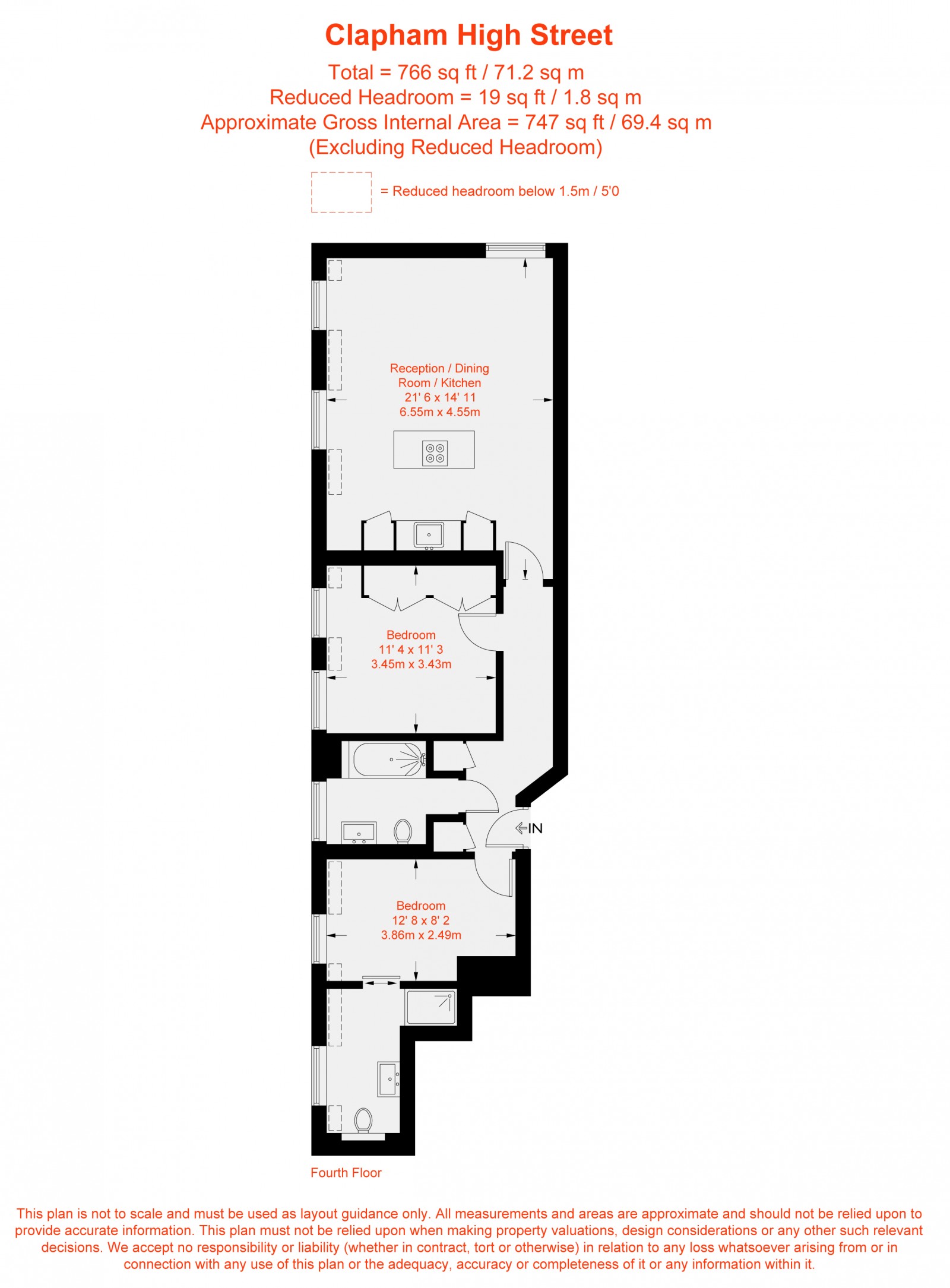 Floorplan for Clapham High Street, London, SW4