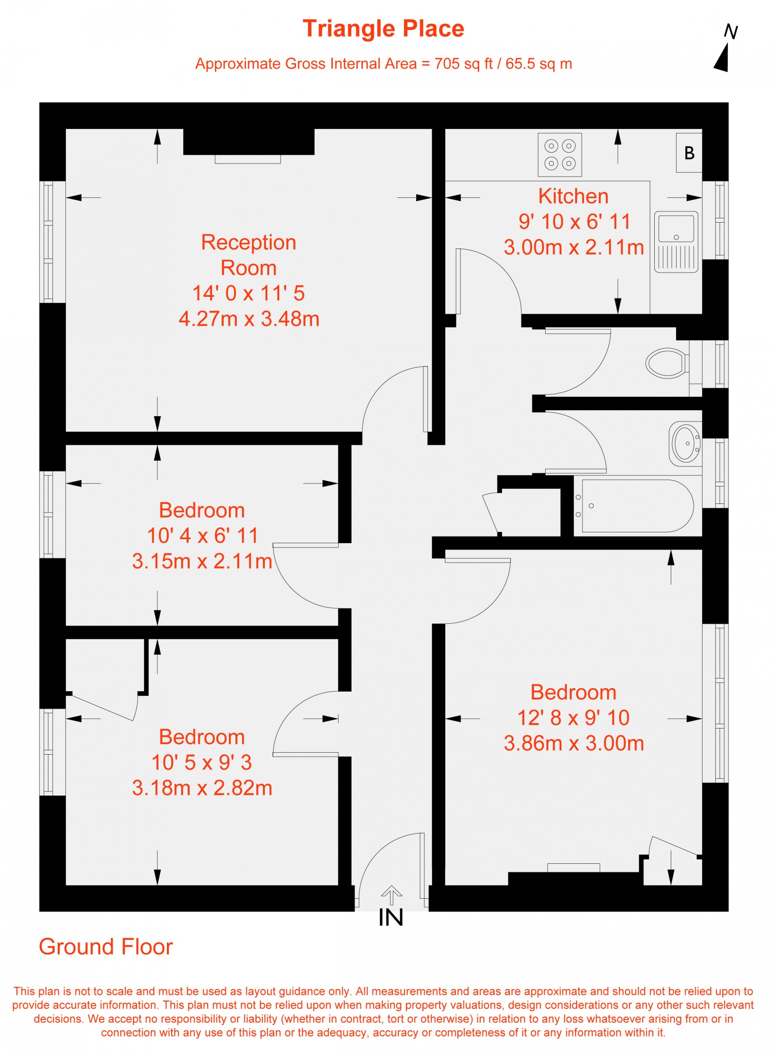 Floorplan for Triangle Place, London, SW4