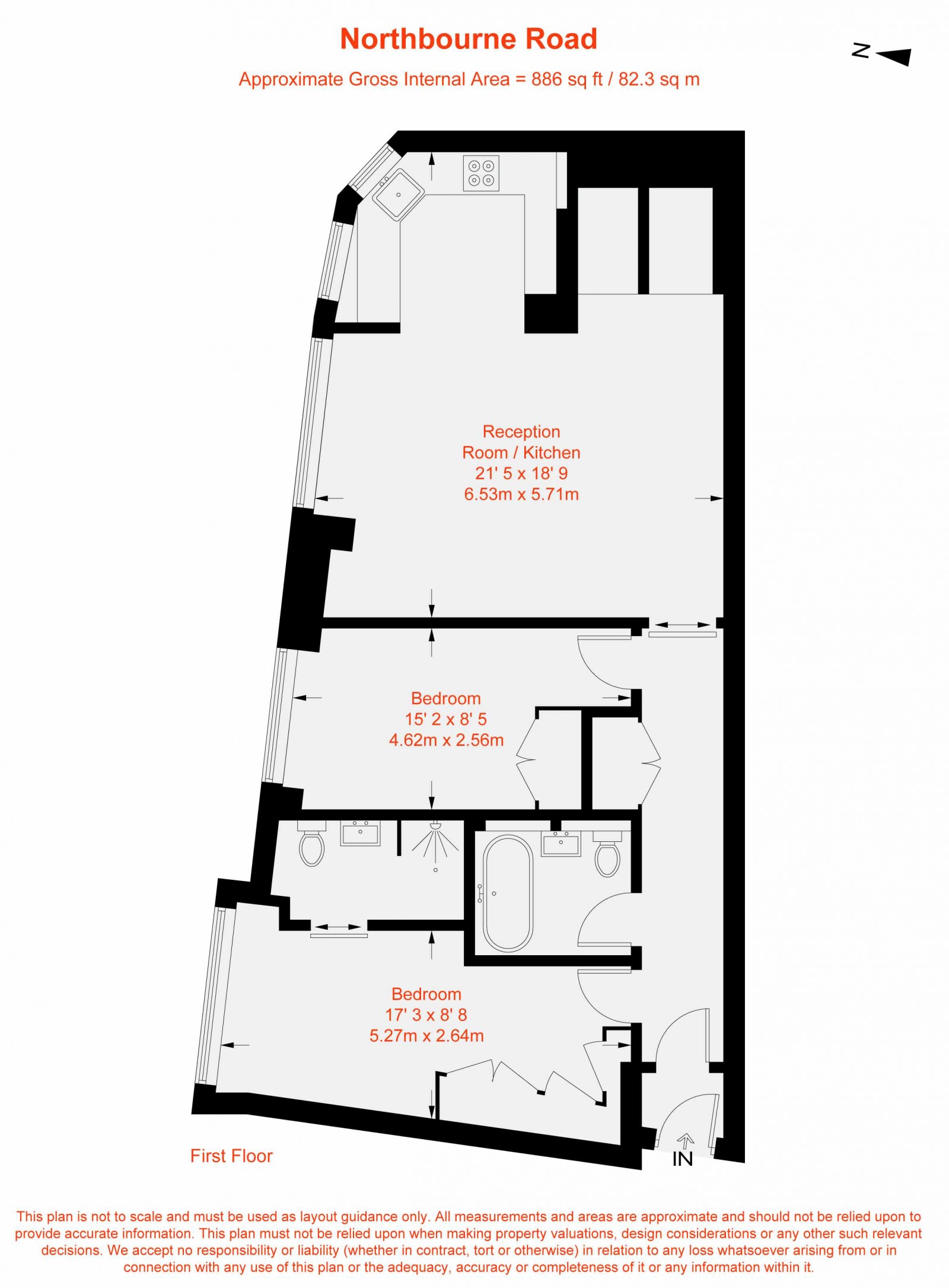 Floorplan for Northbourne Road, London, SW4