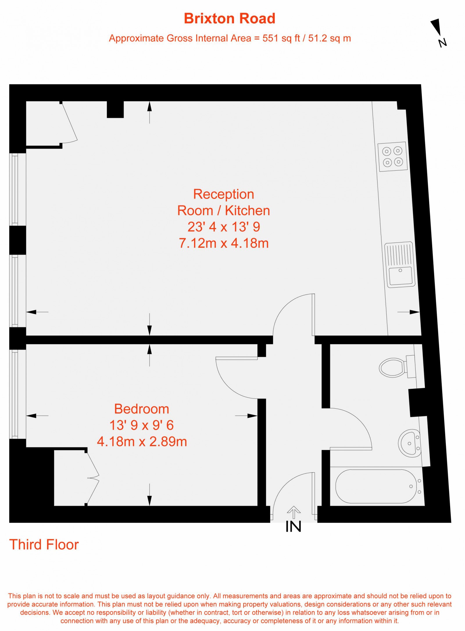 Floorplan for Brixton Road, London, SW9