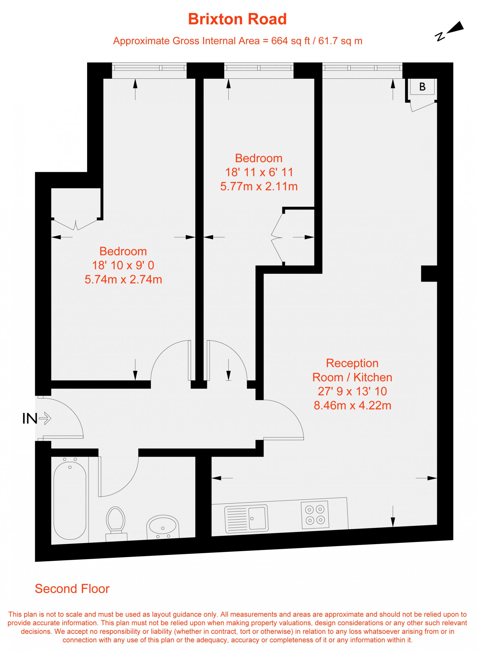 Floorplan for Brixton Road, London, SW9