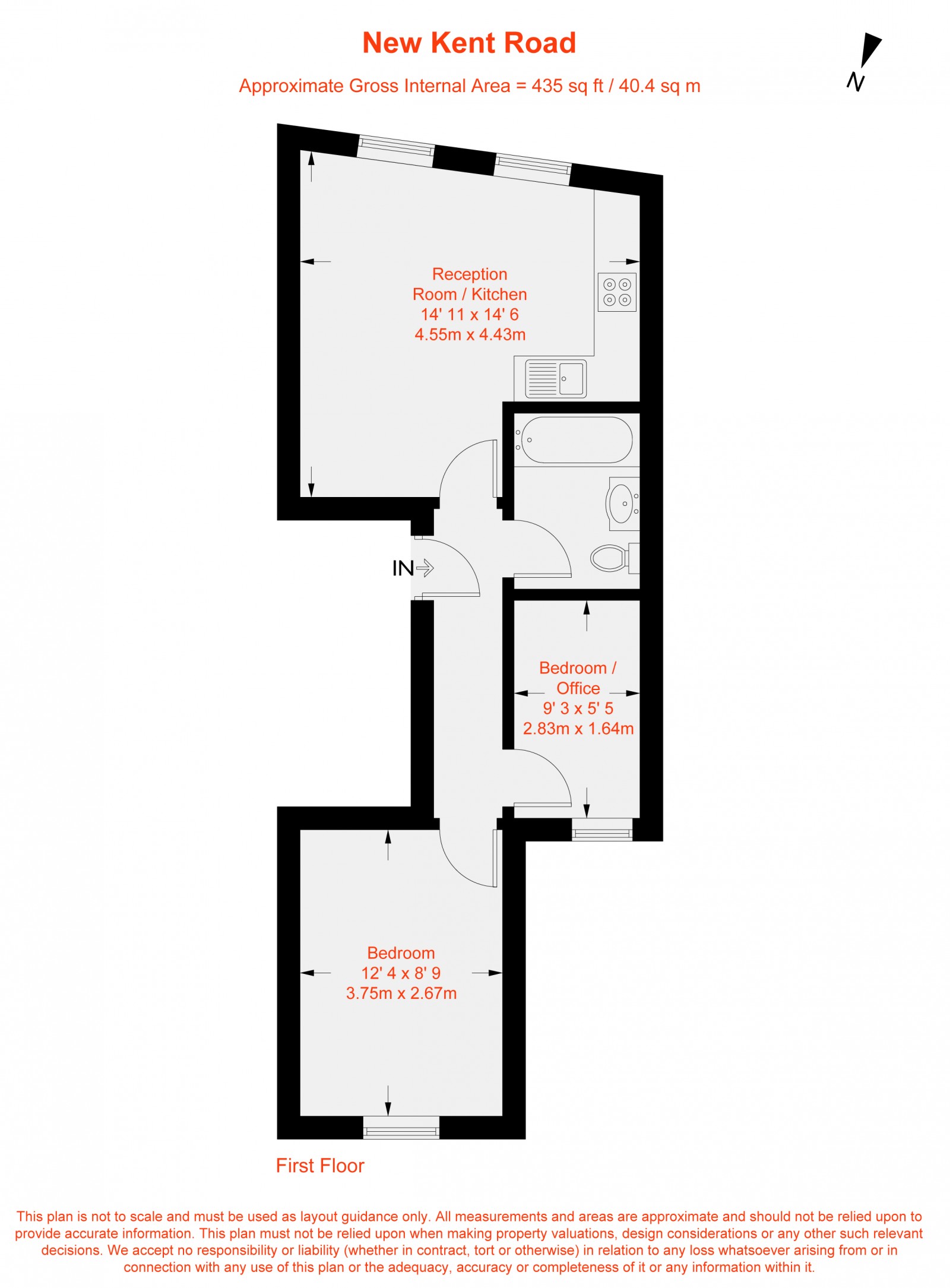 Floorplan for New Kent Road, London, SE1