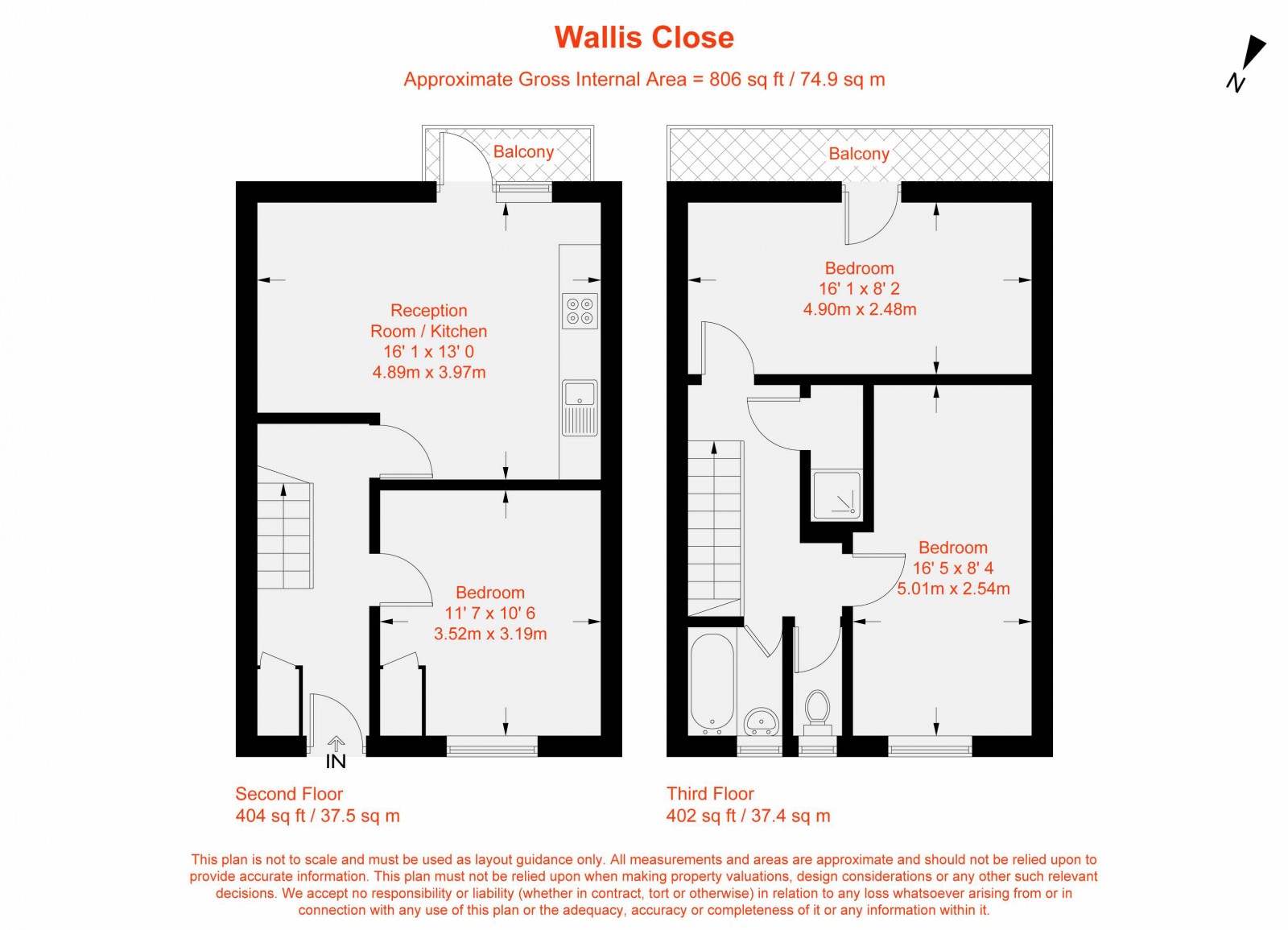 Floorplan for Wallis Close, London, SW11