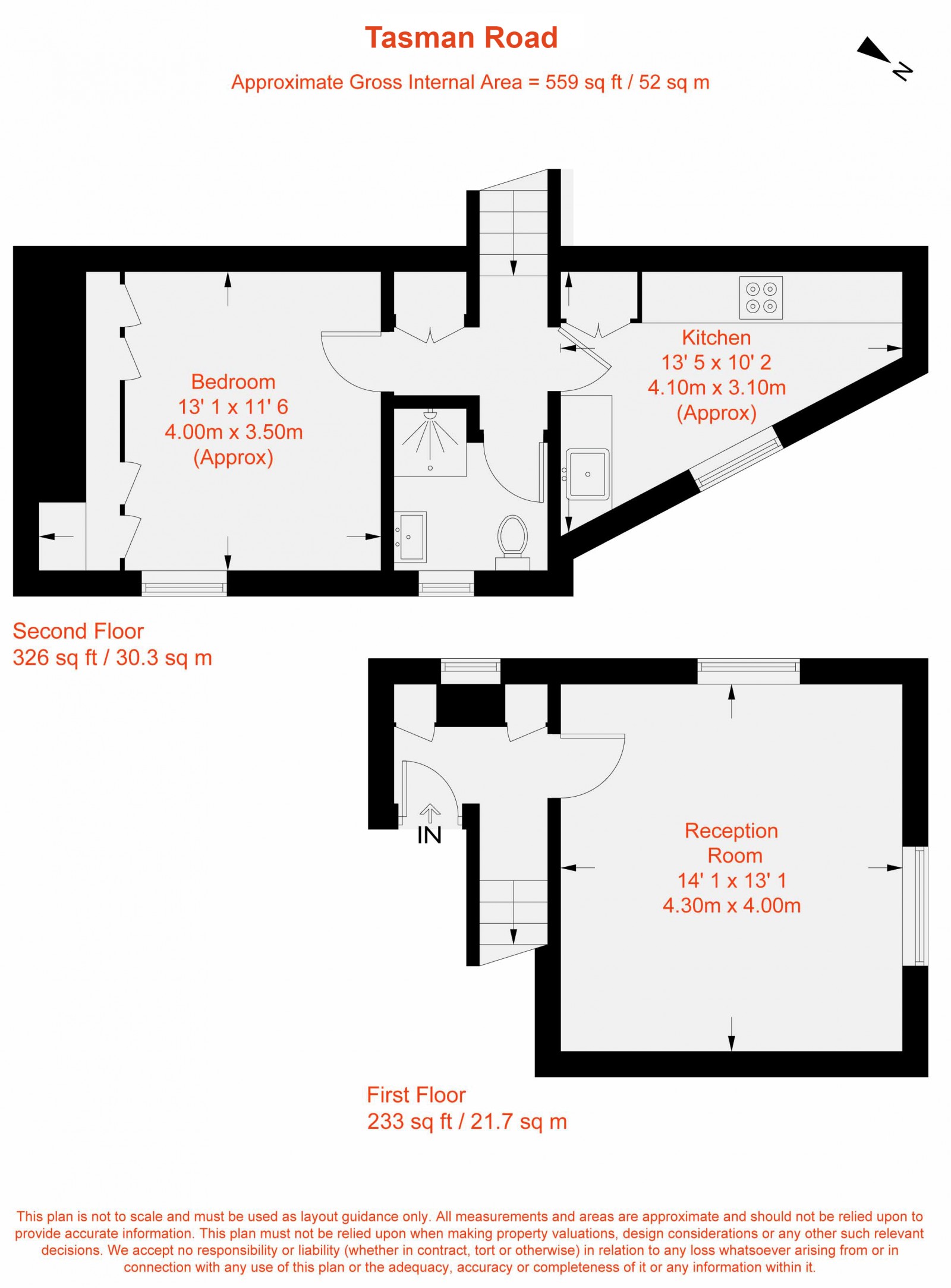 Floorplan for Tasman Road, London, SW9