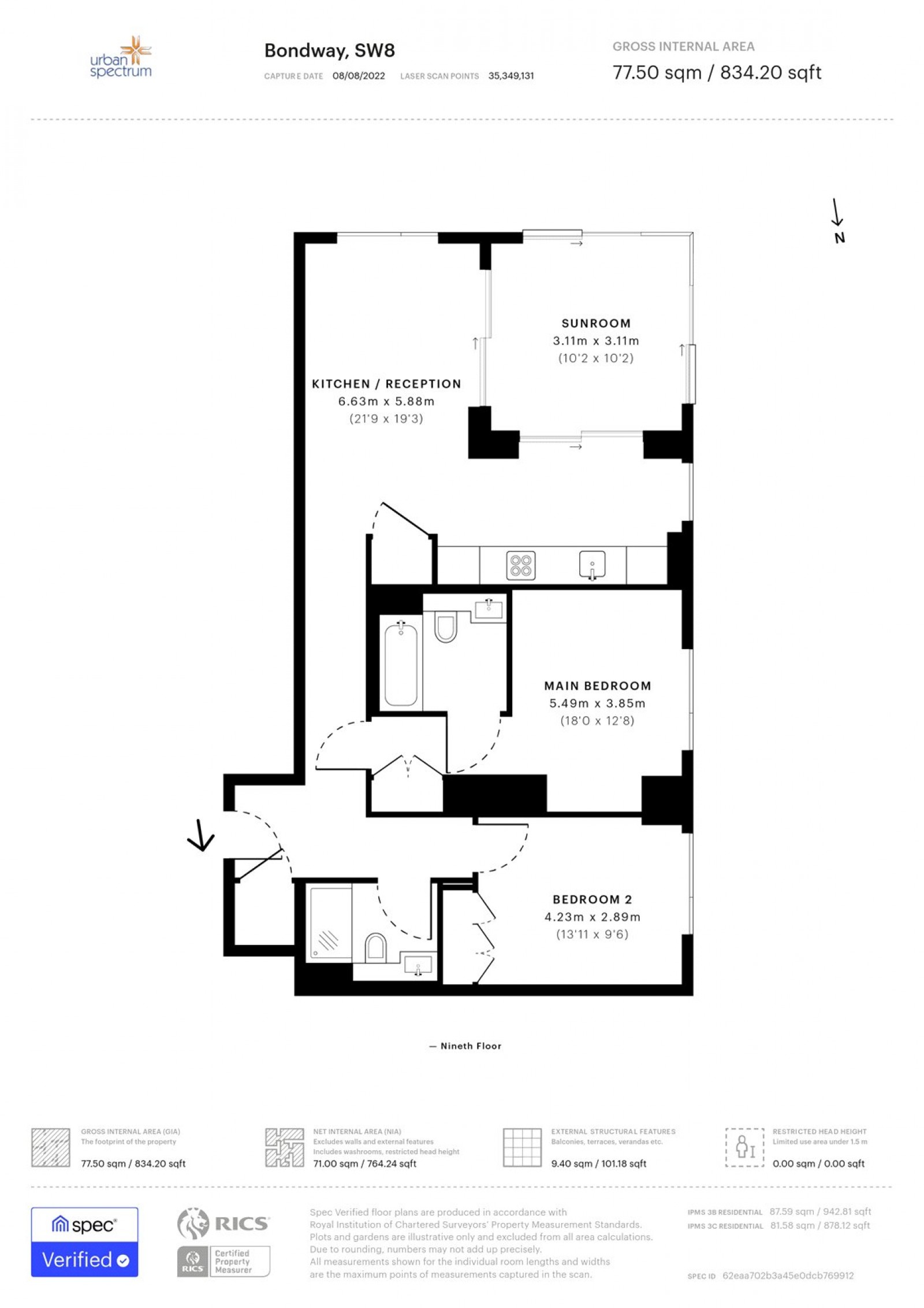 Floorplan for Bondway, London, SW8