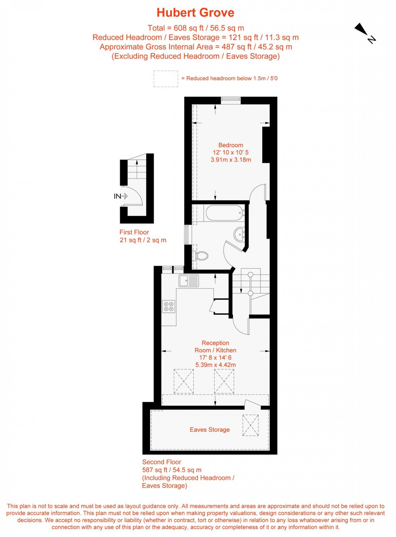 Floorplan for Hubert Grove, Top Floor Flat, SW9