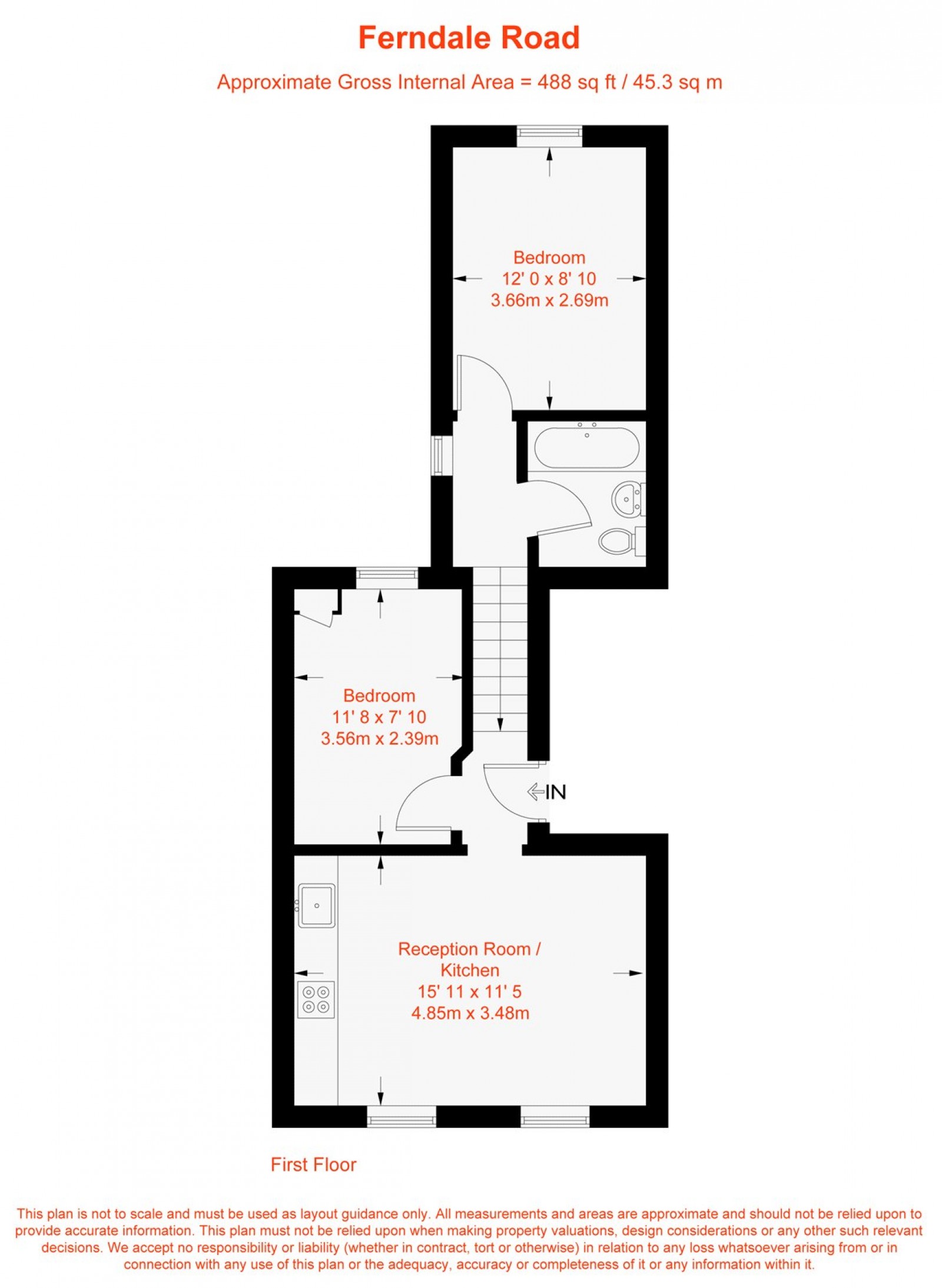 Floorplan for Ferndale Road, London, SW4
