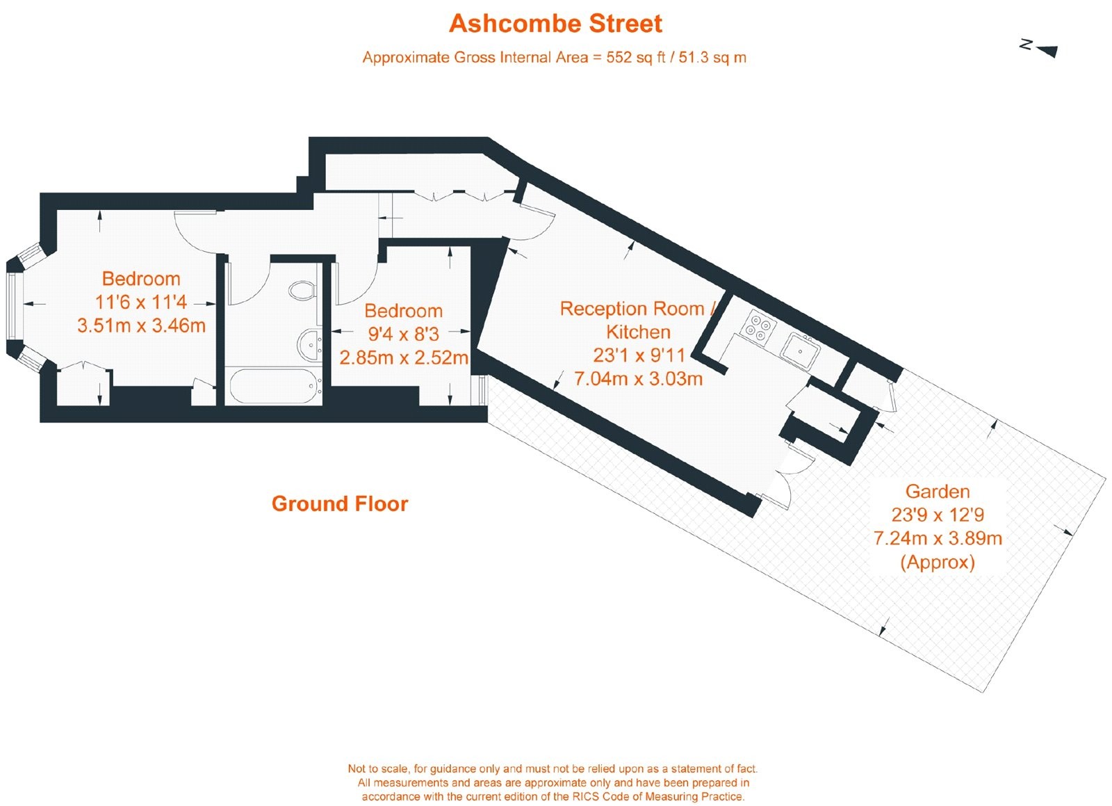 Floorplan for Ashcombe Street, Fulham, SW6