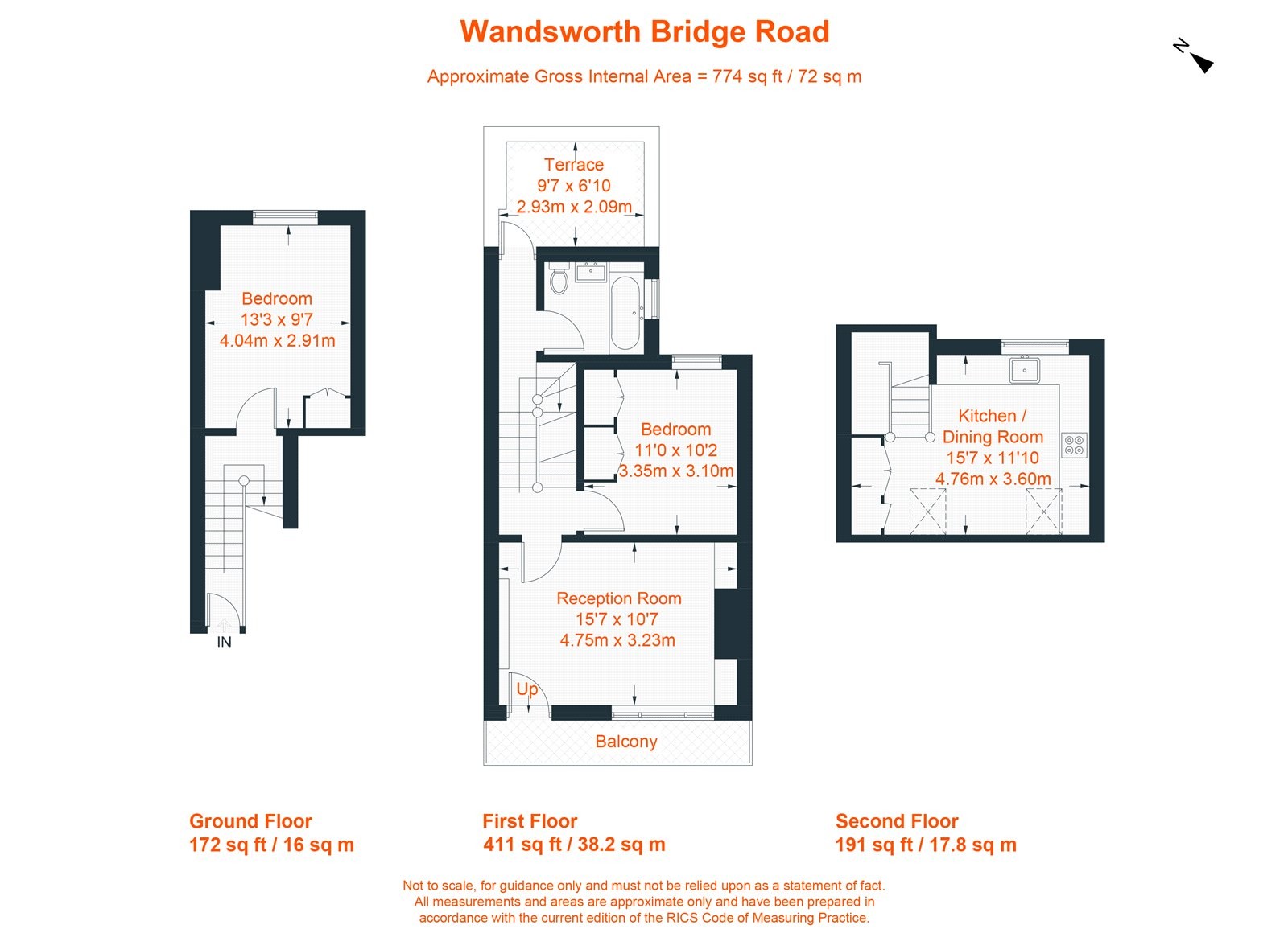 Floorplan for Wandsworth Bridge Road, Fulham, SW6