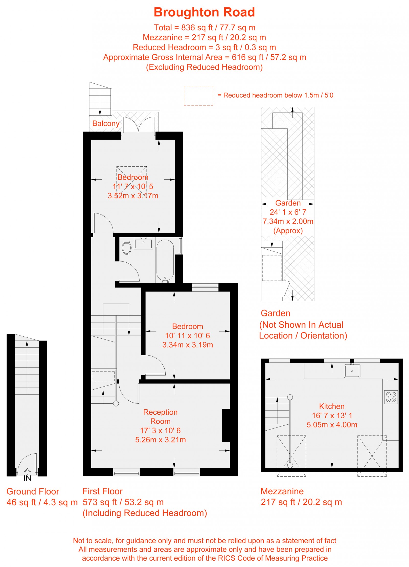 Floorplan for Broughton Road, Fulham, SW6