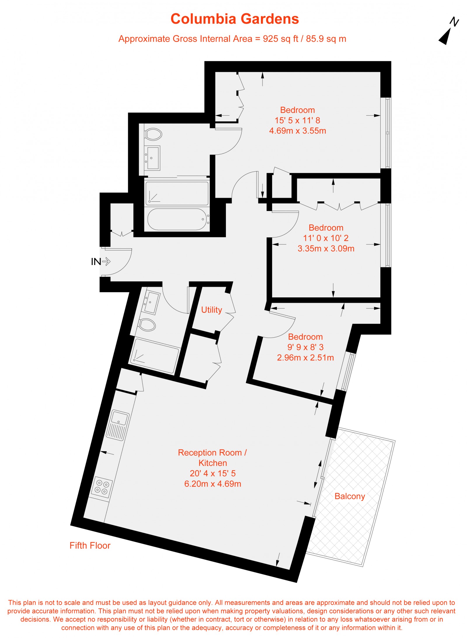 Floorplan for Columbia Gardens, Fulham, SW6