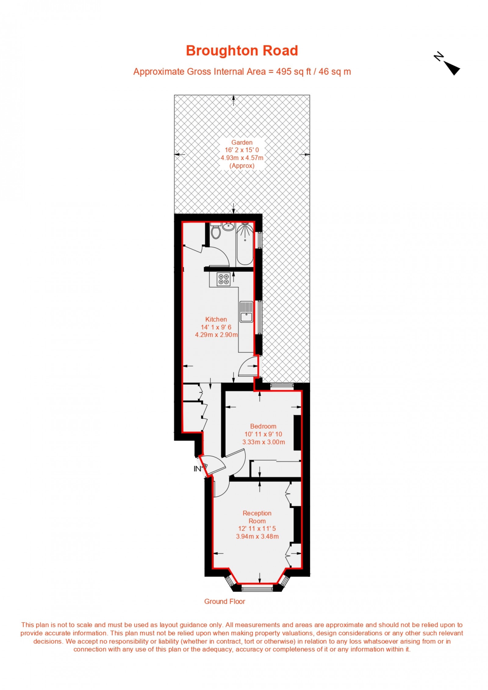 Floorplan for Broughton Road, Fulham, SW6