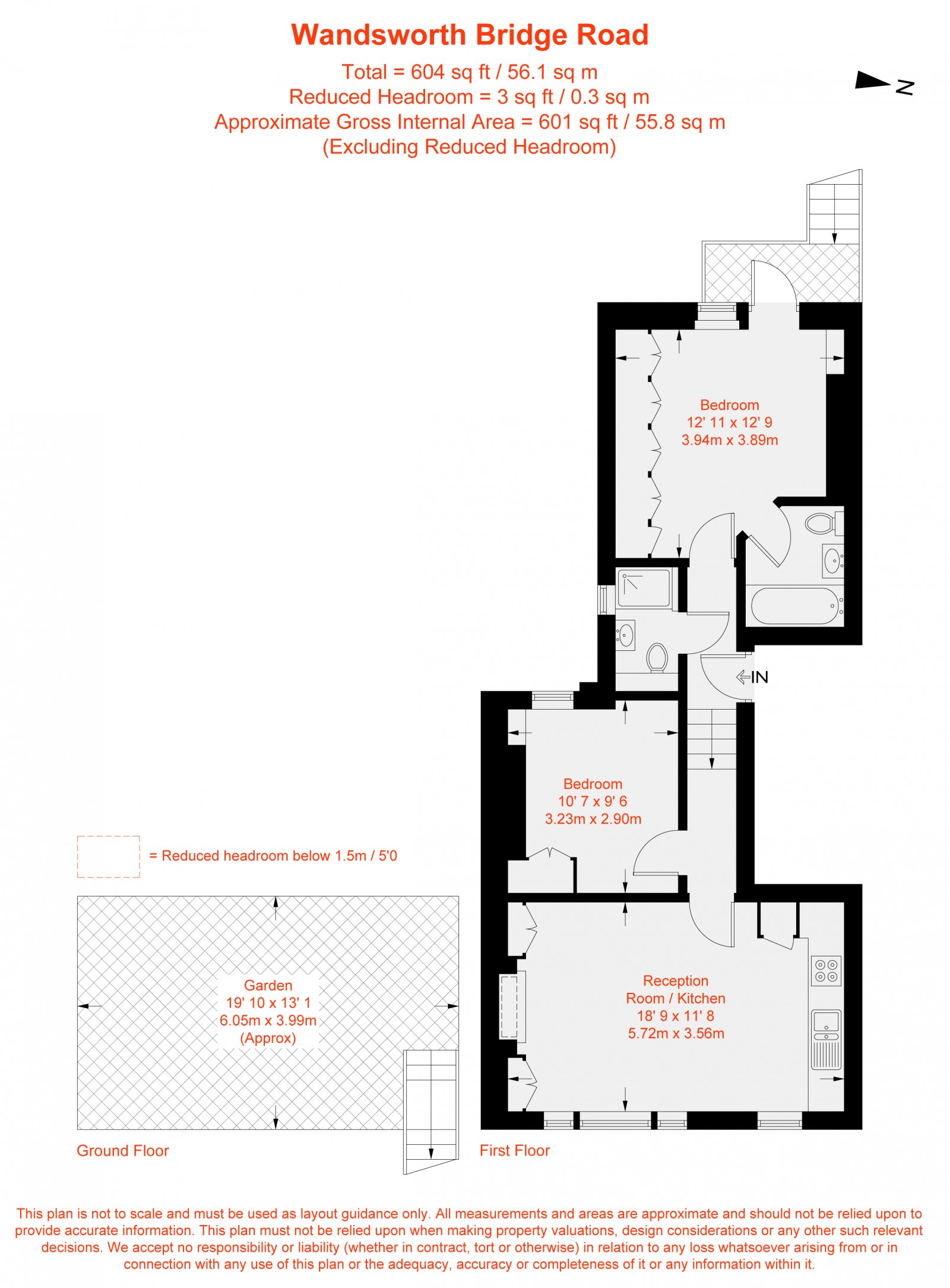 Floorplan for Wandsworth Bridge Road, Fulham, SW6