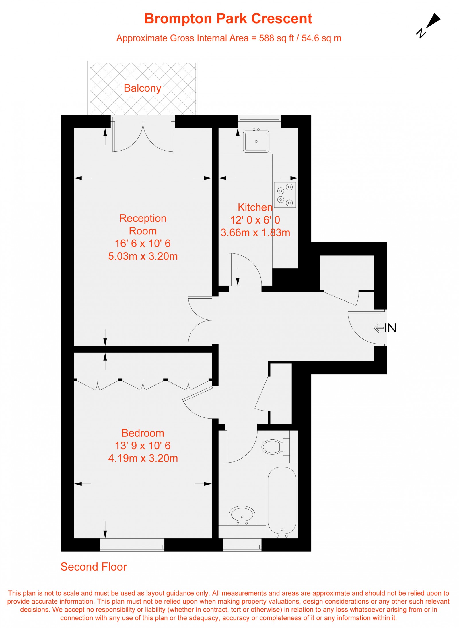 Floorplan for Brompton Park Crescent, London, SW6