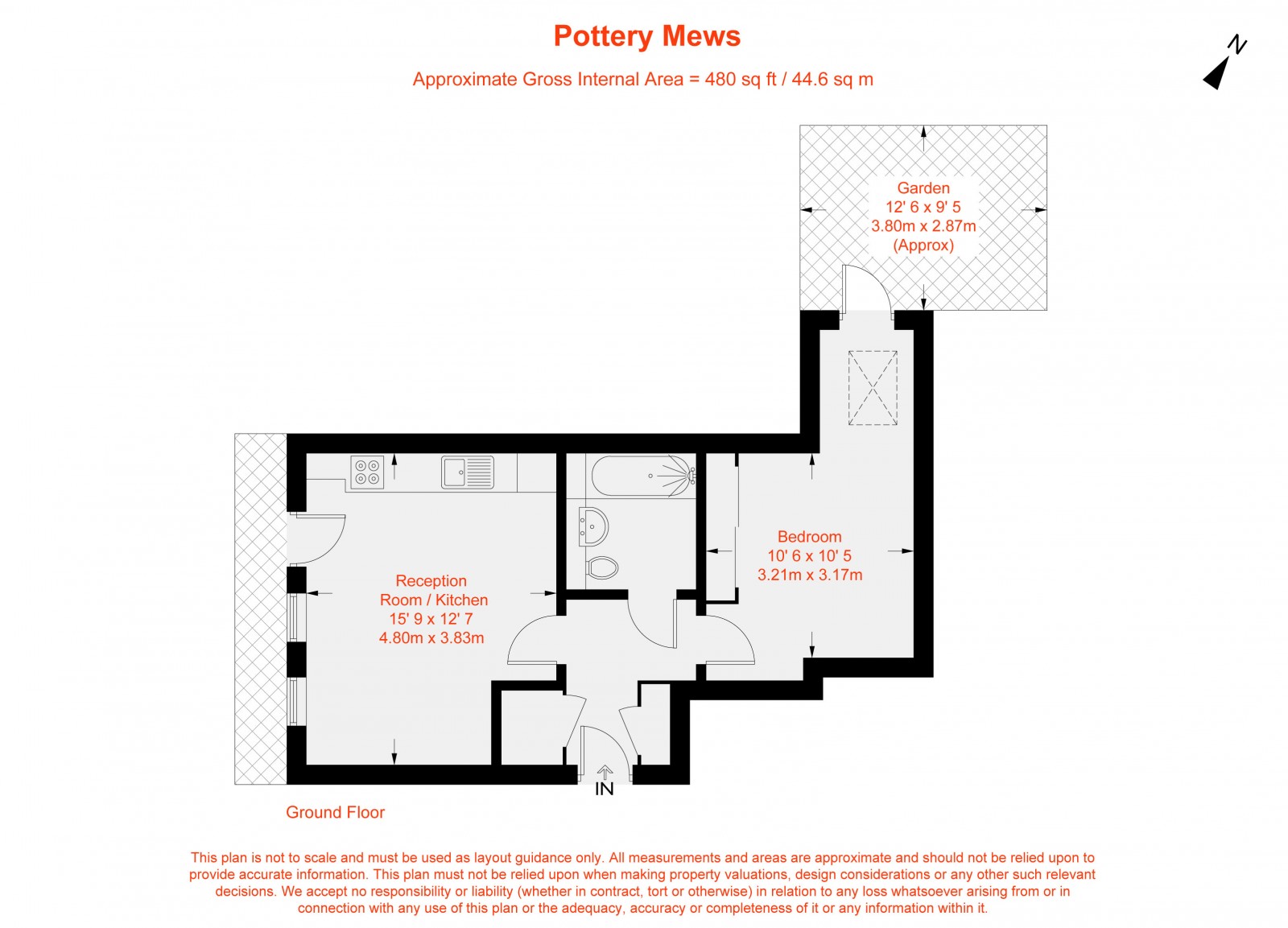 Floorplan for Pottery Mews, London, SW6