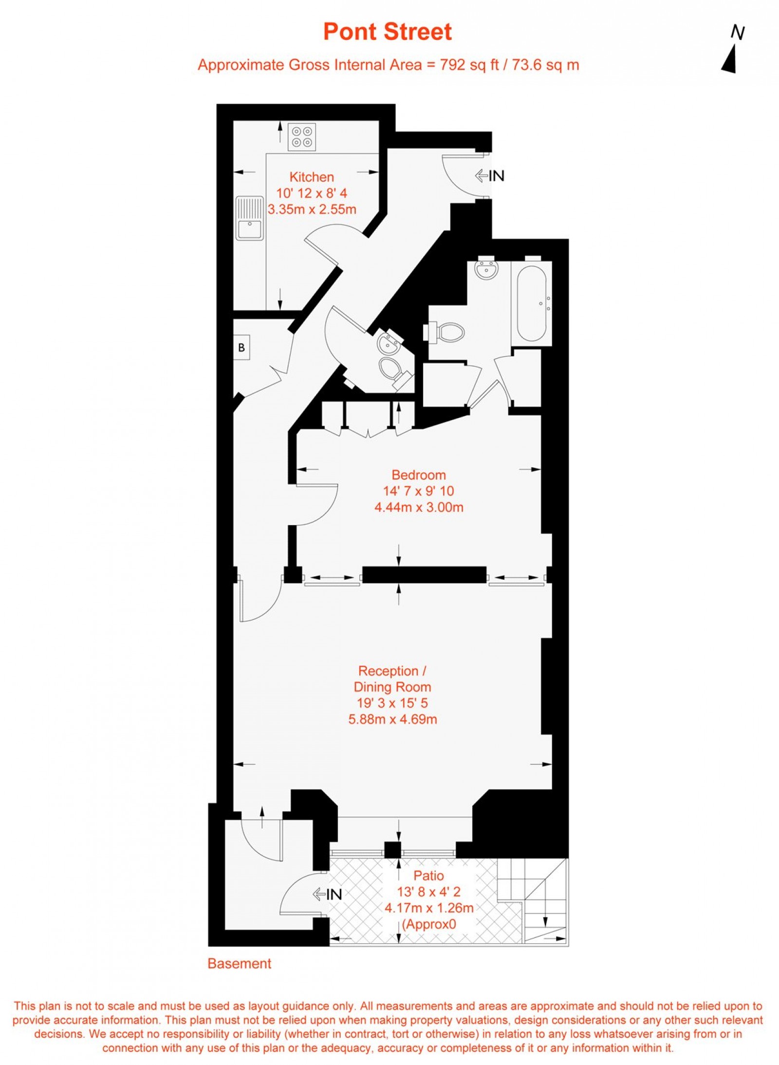 Floorplan for Pont Street, London, SW1X