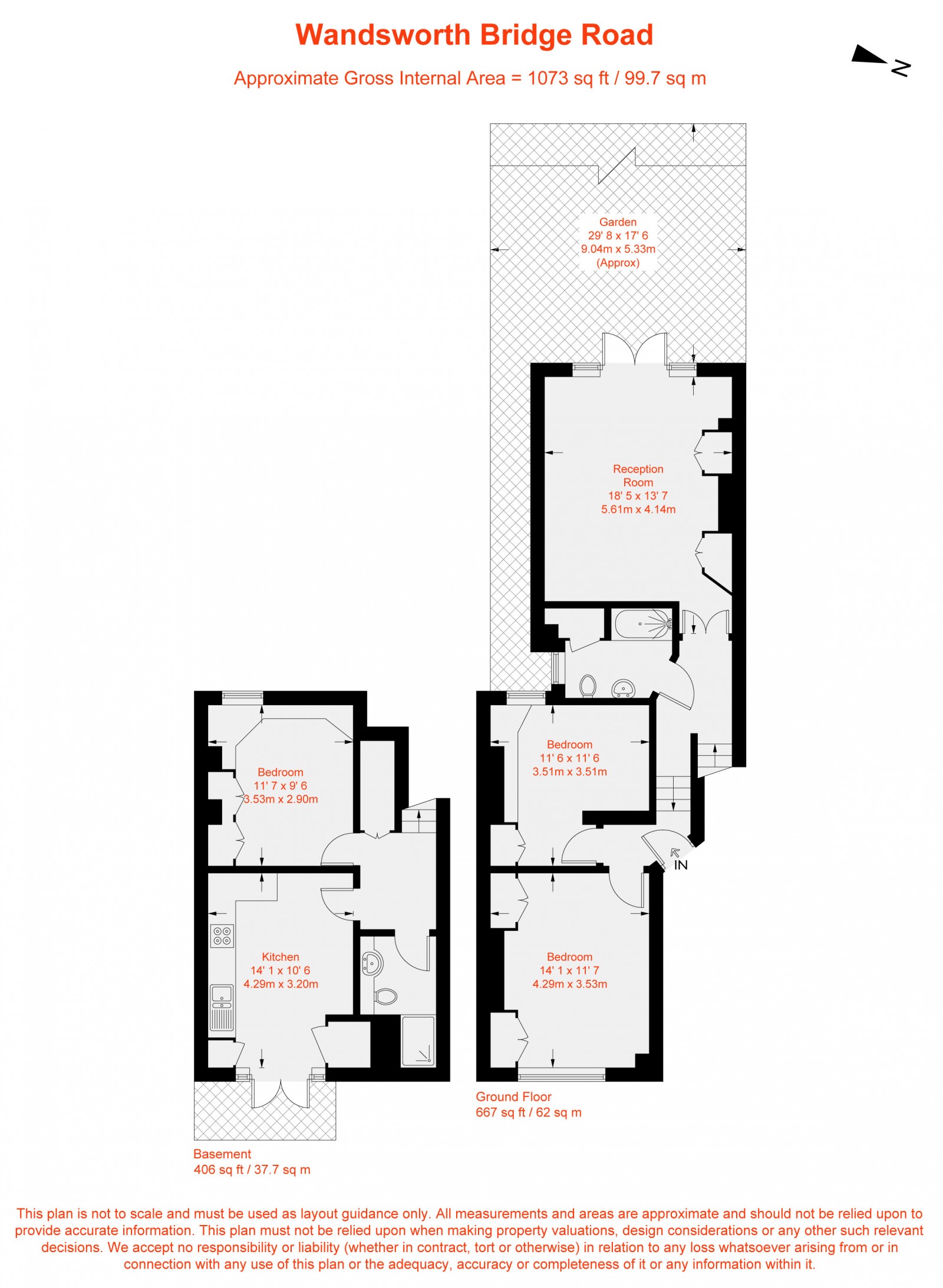 Floorplan for Wandsworth Bridge Road, London, SW6