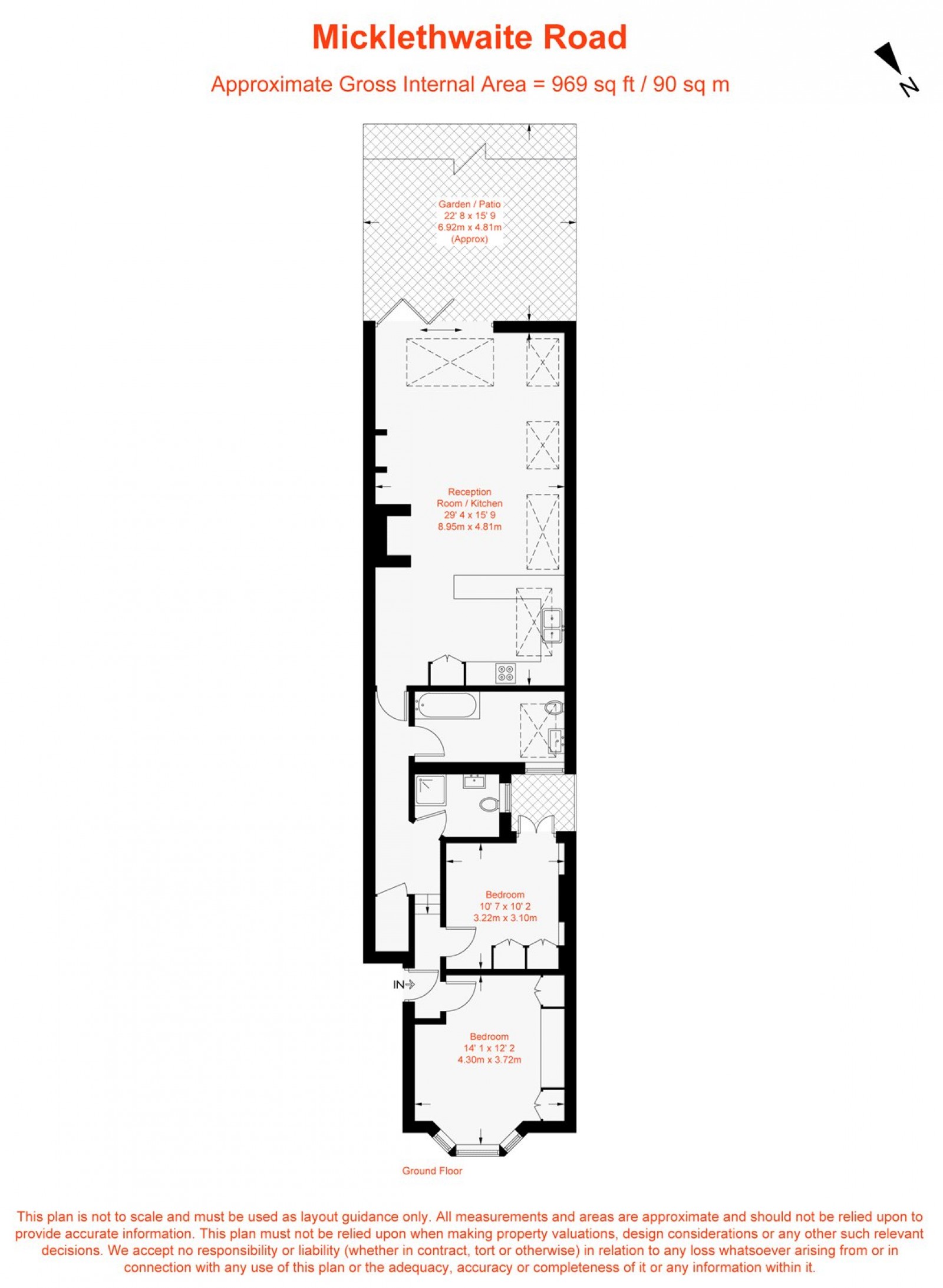 Floorplan for Micklethwaite Road, London, SW6