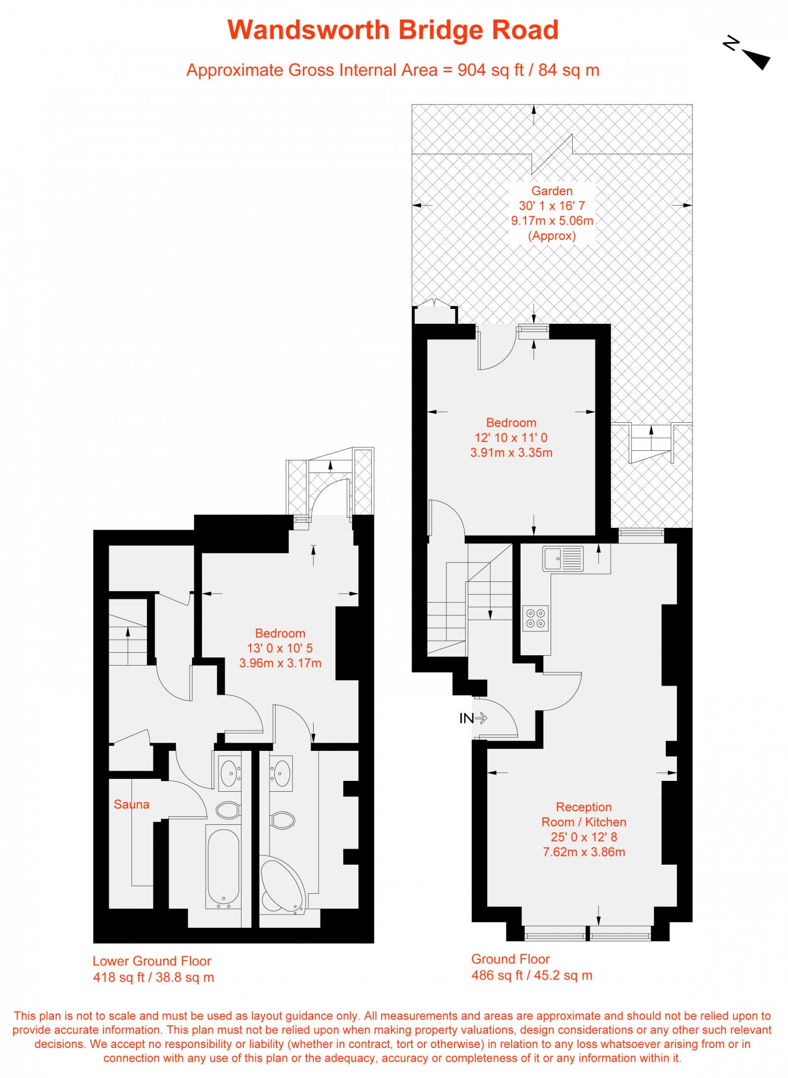 Floorplan for Wandsworth Bridge Road, Fulham, SW6