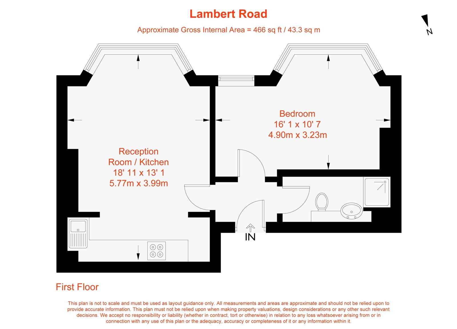 Floorplan for Lambert Road, London, SW2