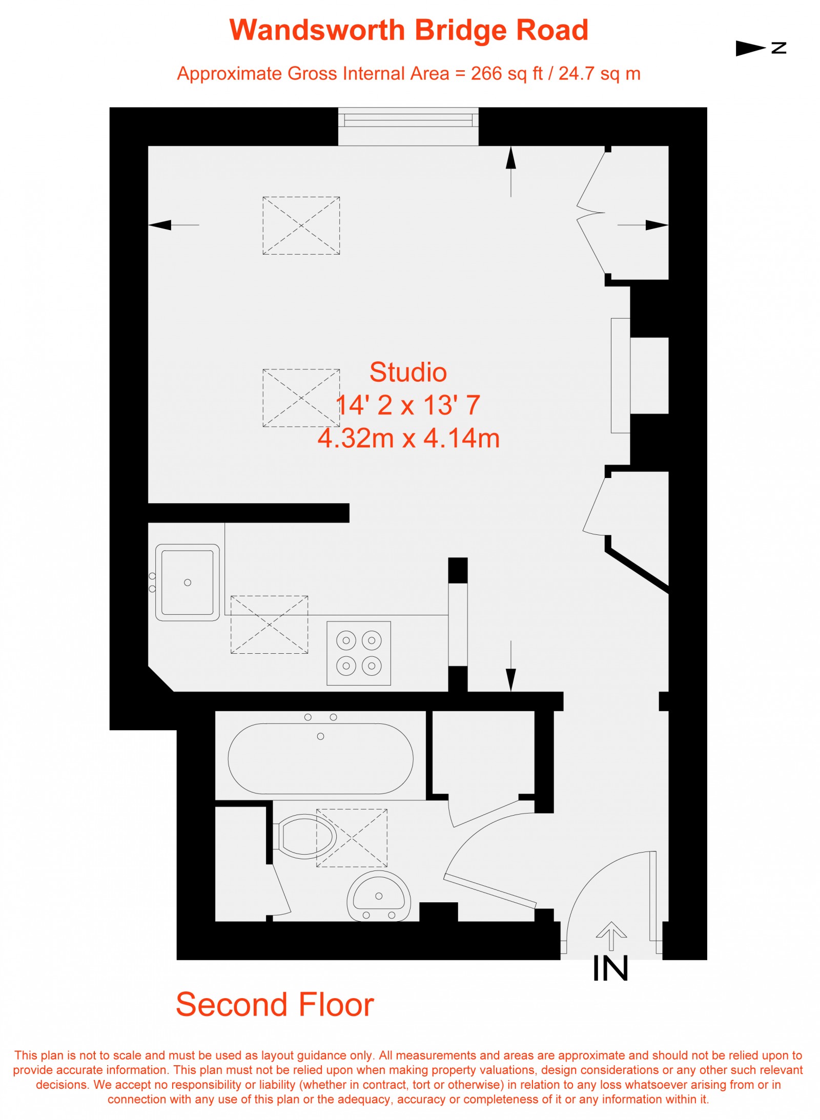 Floorplan for Wandsworth Bridge Road, London, SW6
