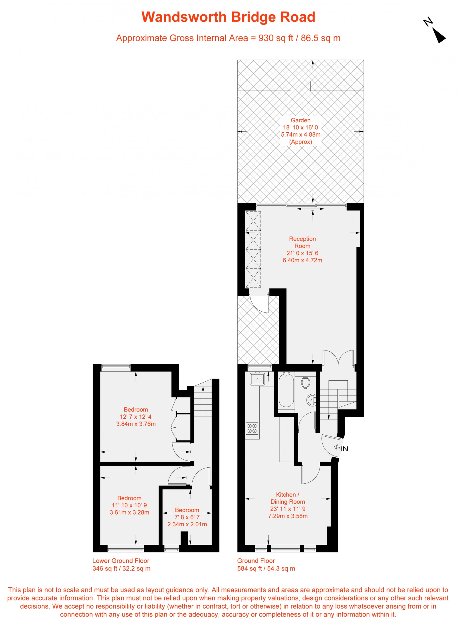Floorplan for Wandsworth Bridge Road, London, SW6