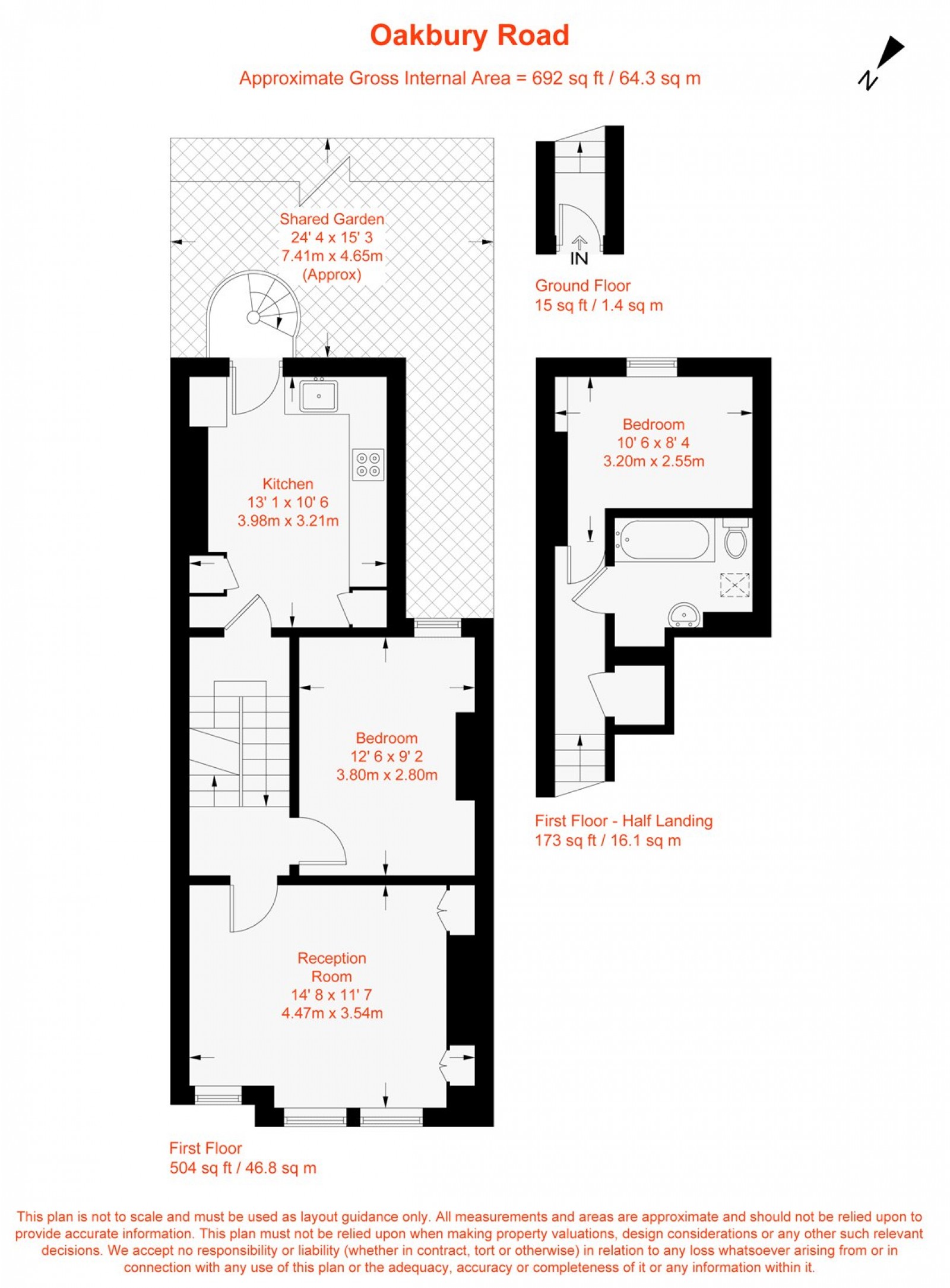 Floorplan for Oakbury Road, London, SW6
