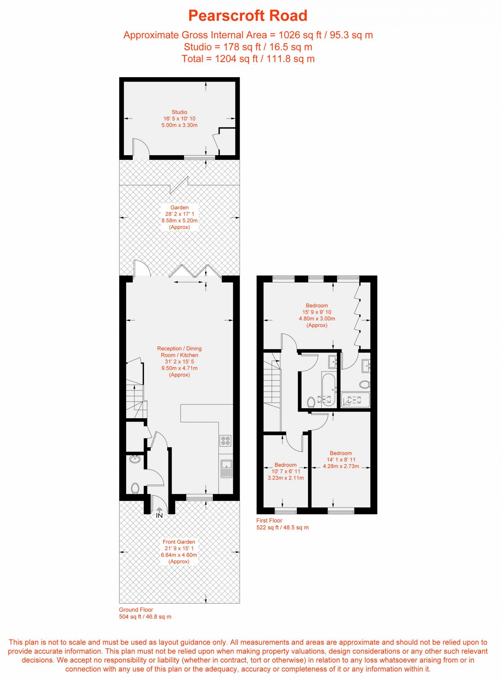 Floorplan for Pearscroft Road, London, SW6