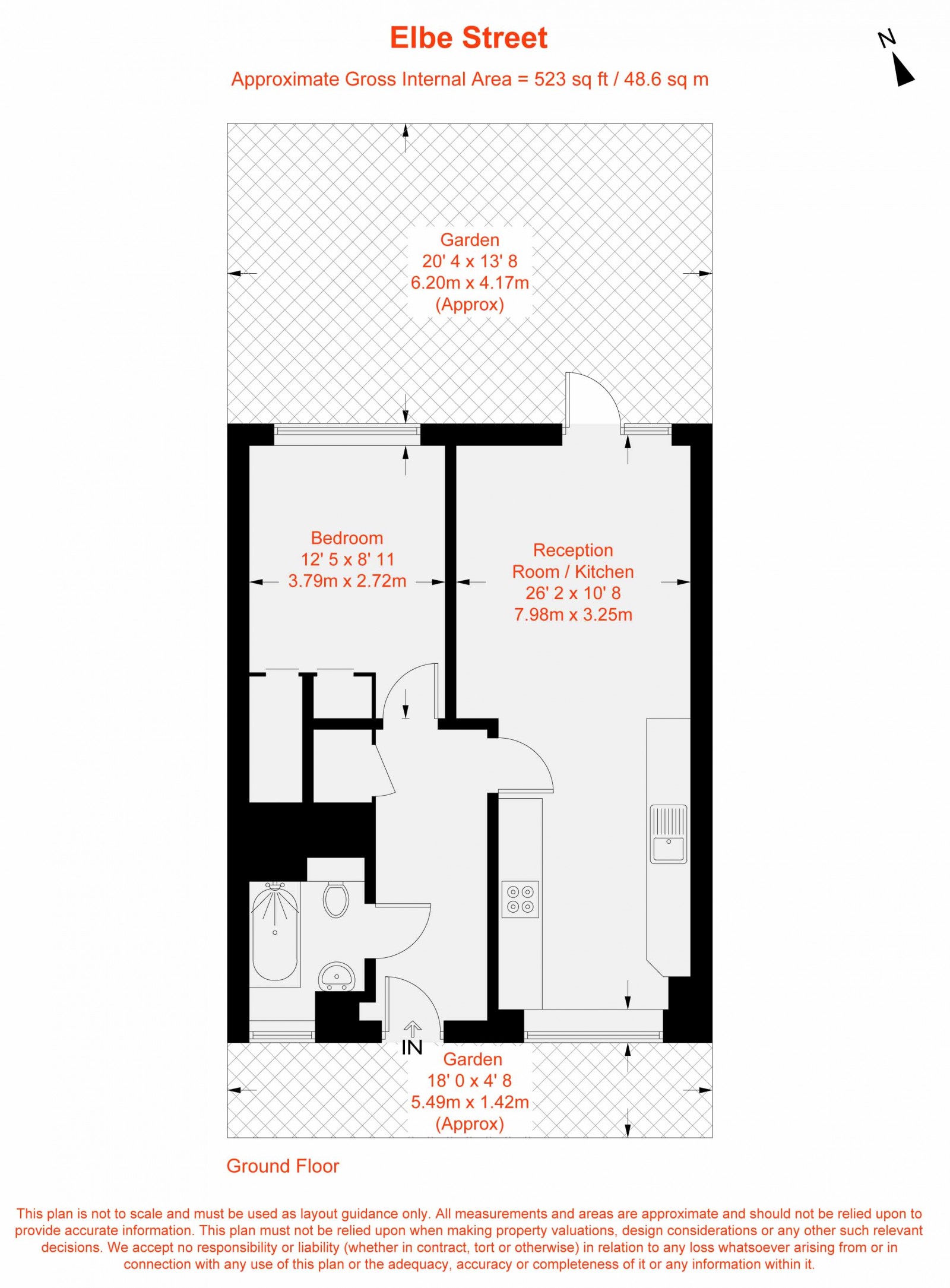Floorplan for Elbe Street, London, SW6
