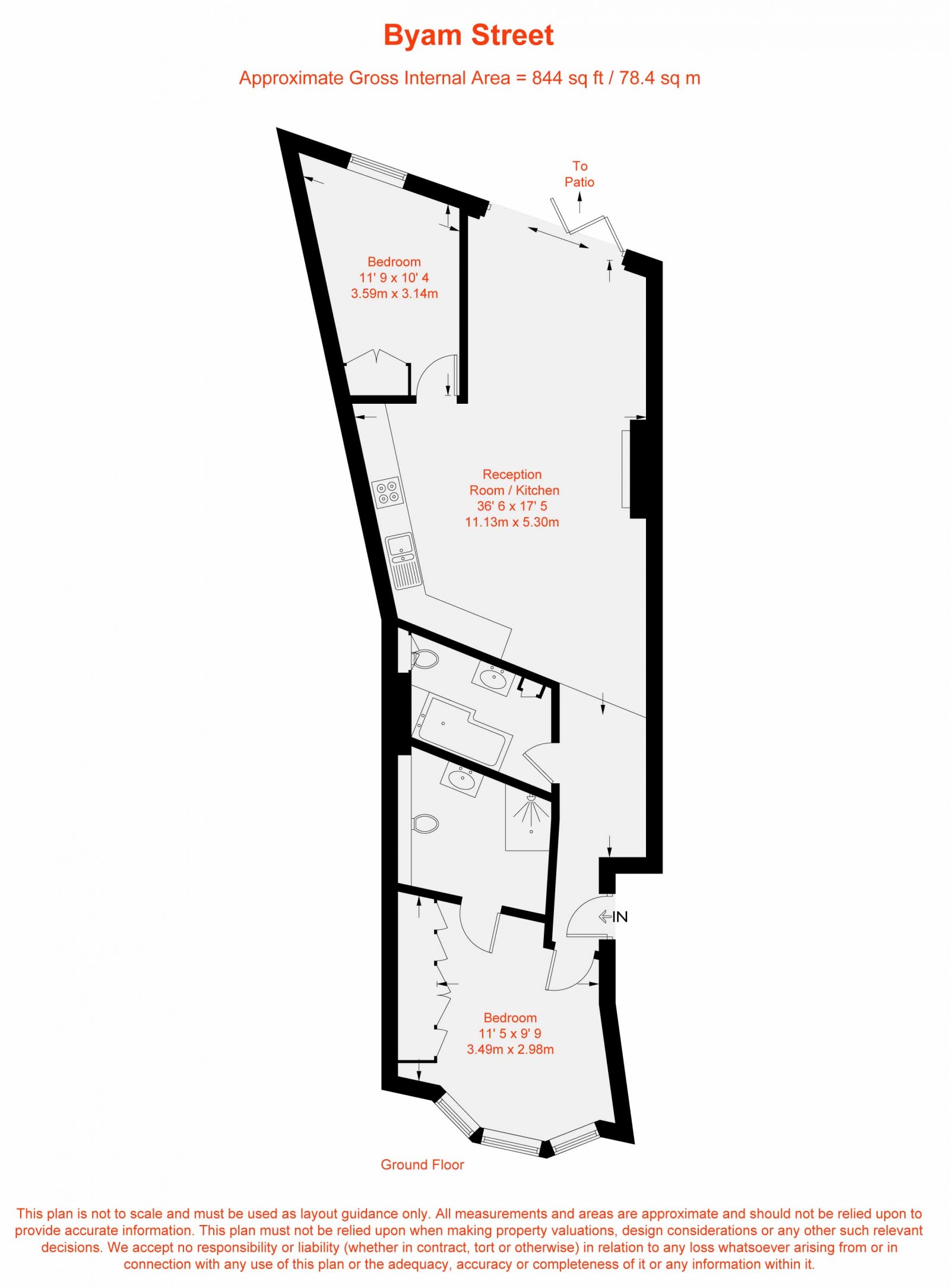 Floorplan for Byam Street, London, SW6