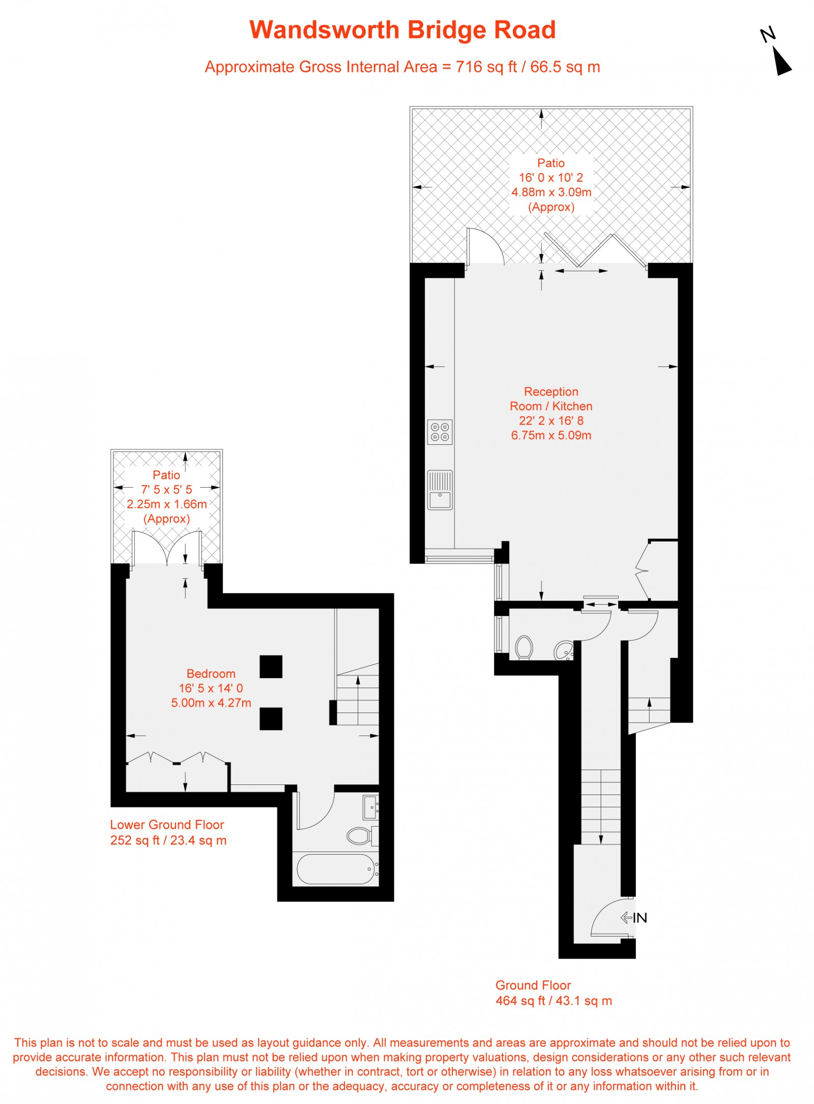Floorplan for Wandsworth Bridge Road, London, SW6