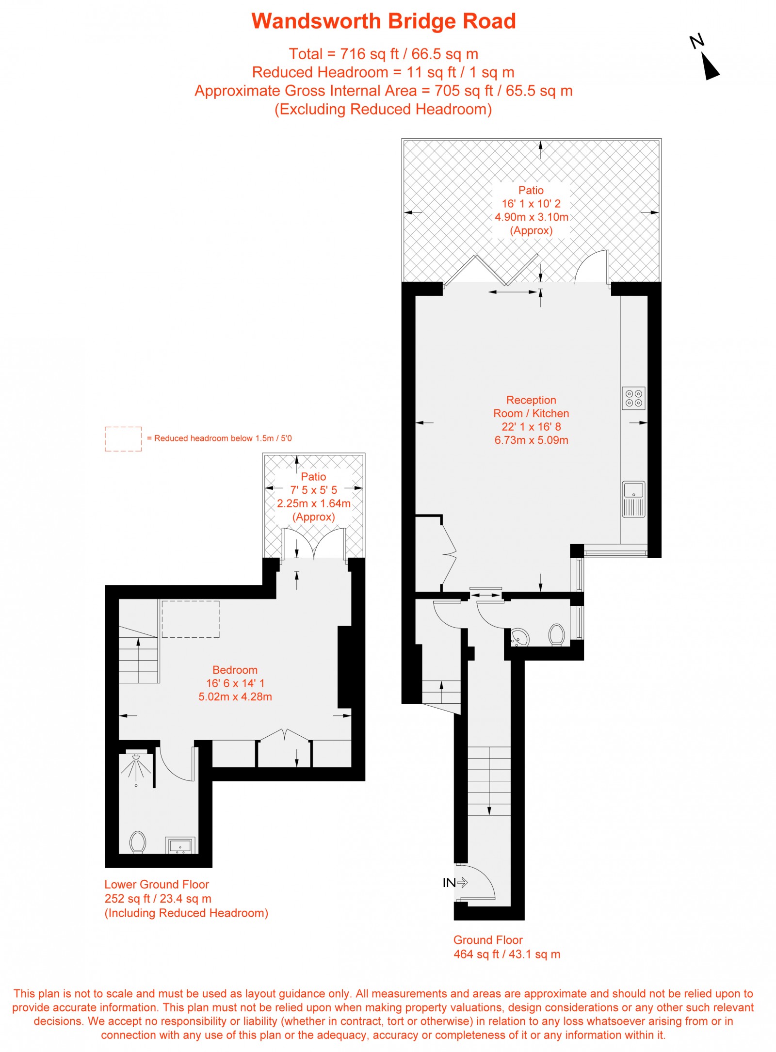 Floorplan for Wandsworth Bridge Road, London, SW6