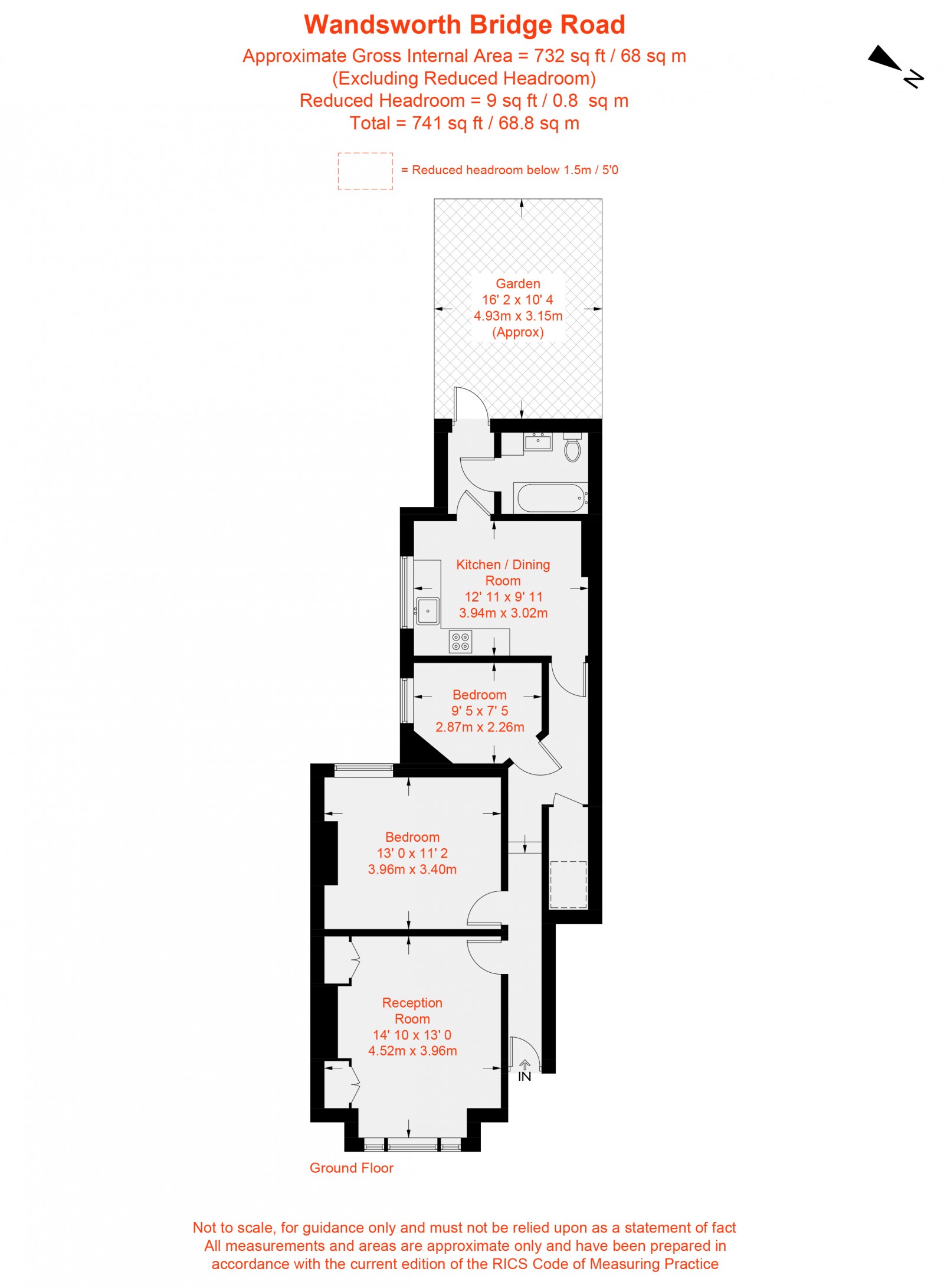 Floorplan for Wandsworth Bridge Road, London, SW6
