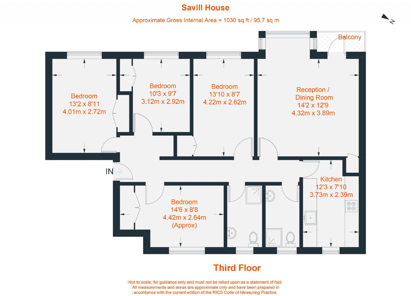 Floorplan for Savill House, Clapham South, SW4