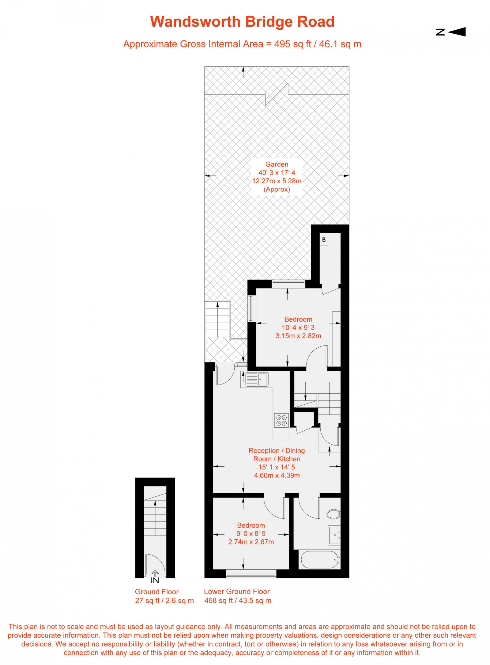 Floorplan for Wandsworth Bridge Road, Fulham, SW6