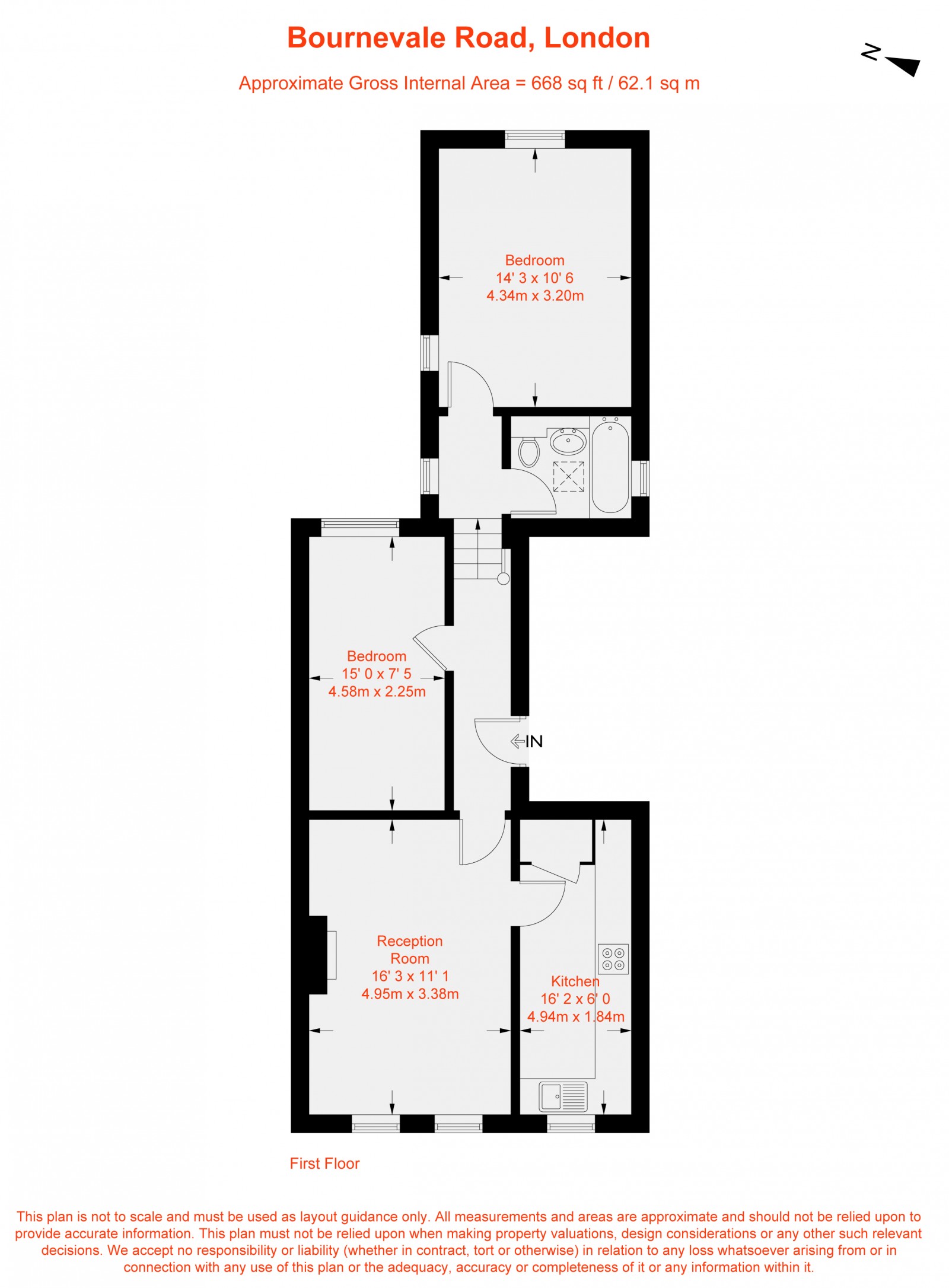 Floorplan for Bournevale Road, London, SW16