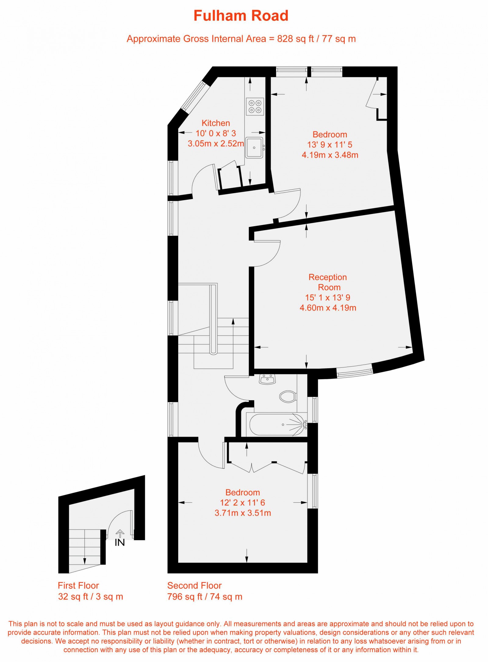 Floorplan for Fulham Road, Fulham, SW6
