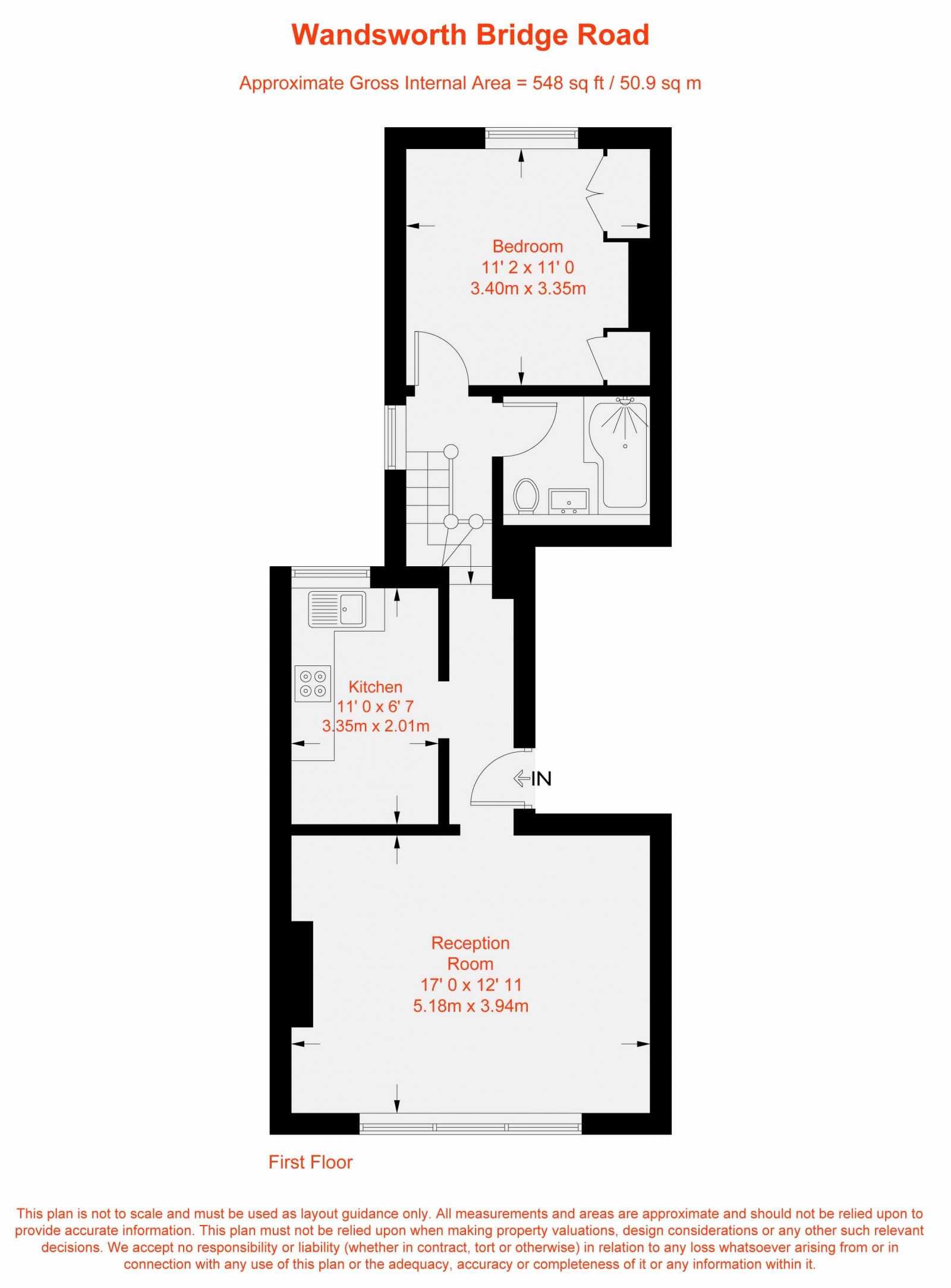 Floorplan for Wandsworth Bridge Road, Fulham, SW6