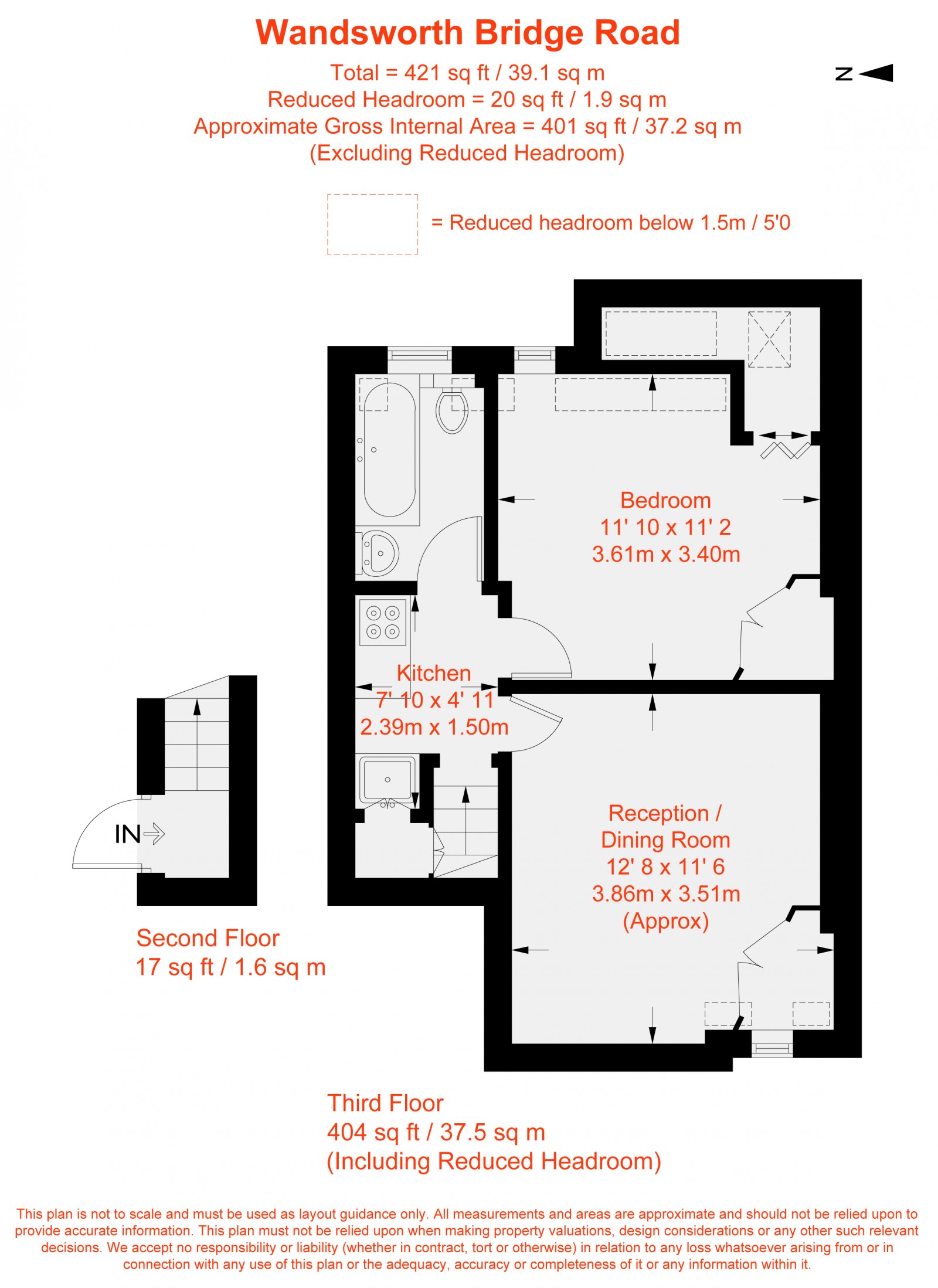 Floorplan for Wandsworth Bridge Road, London, SW6