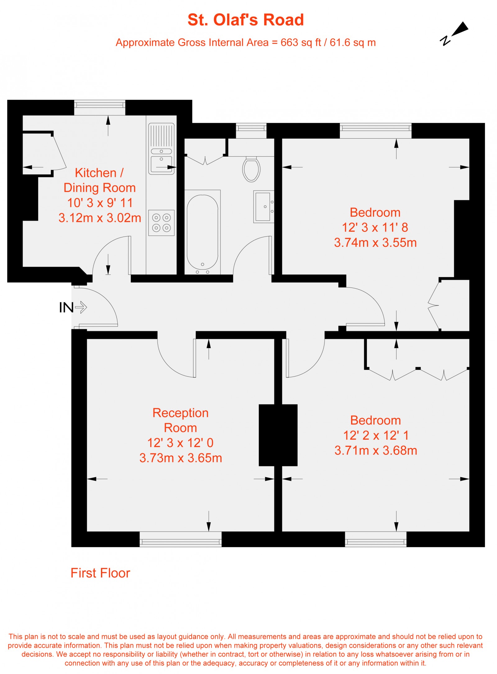 Floorplan for St. Olaf's Road, London, SW6