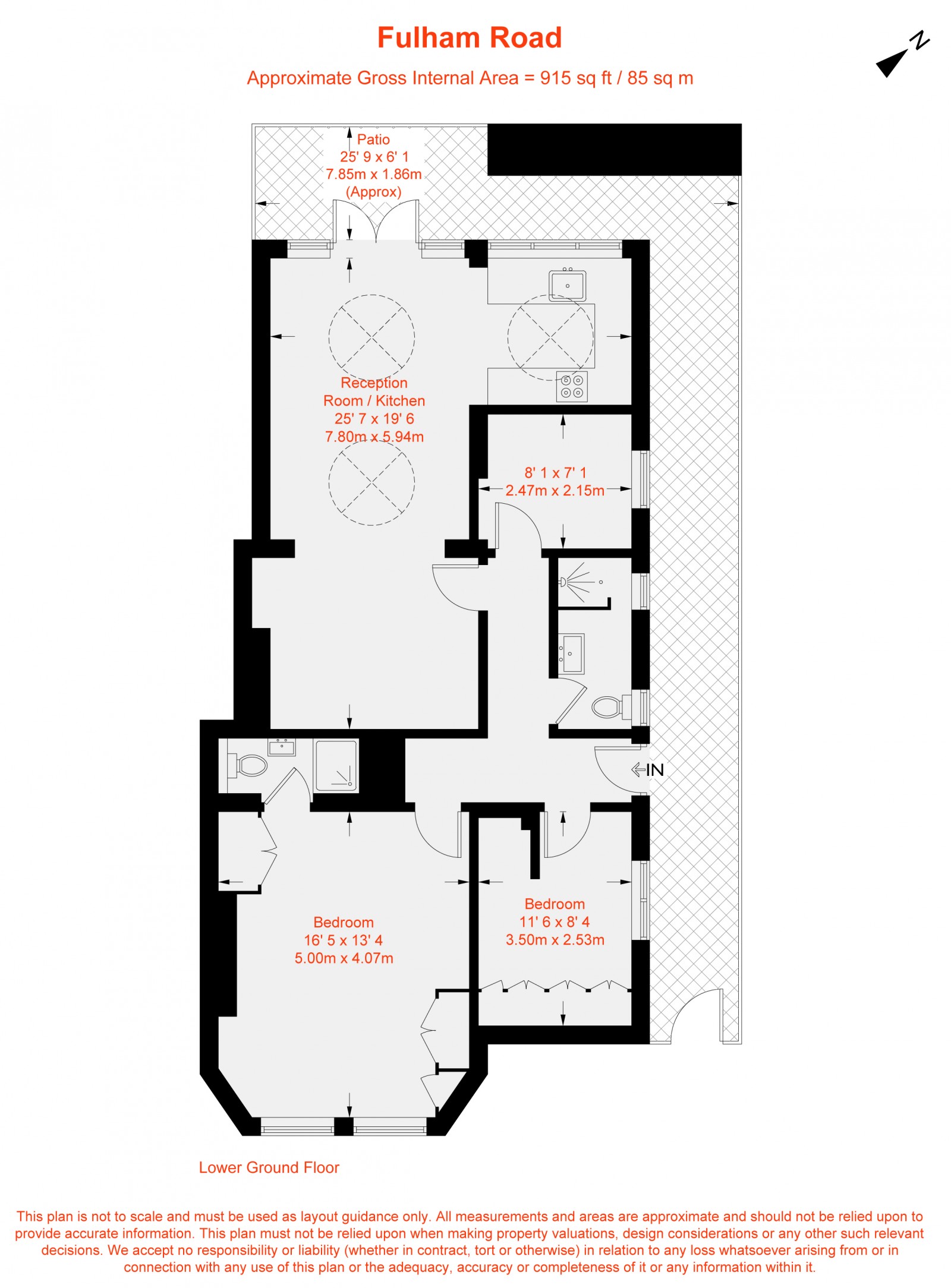 Floorplan for Fulham Road, London, SW6