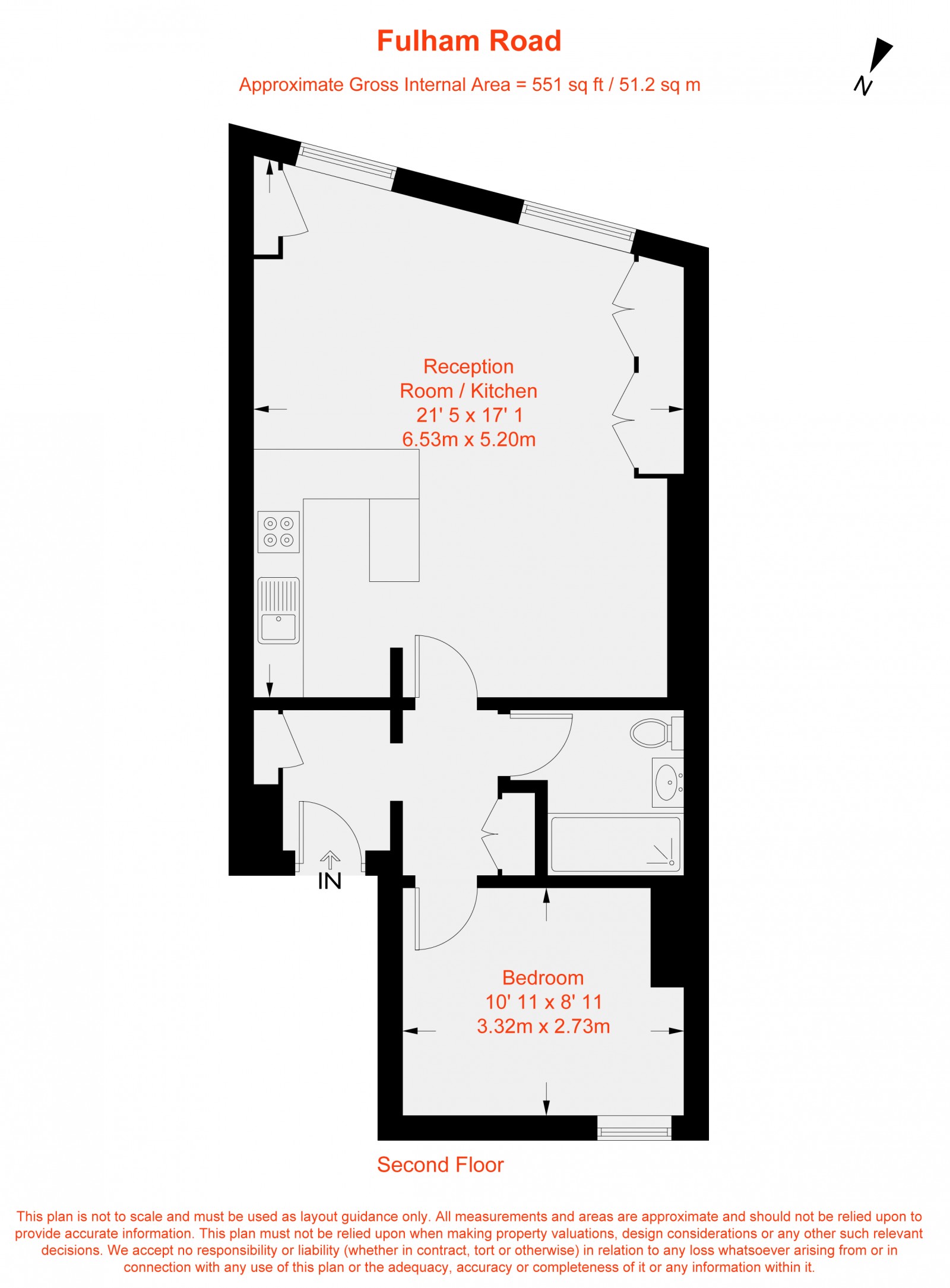 Floorplan for Fulham Road, London, SW6